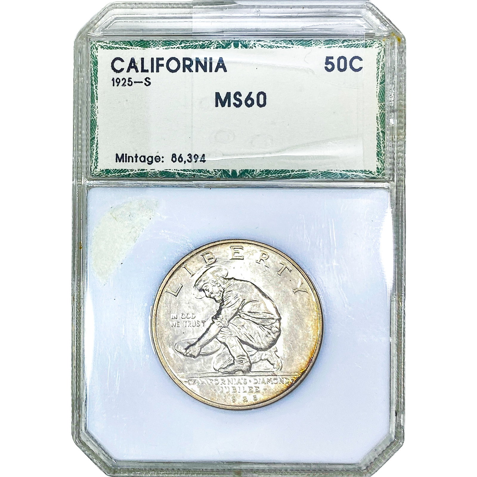 1925-S Jubilee Half Dollar PCI MS60: 1925-S Jubilee Half Dollar PCI MS60