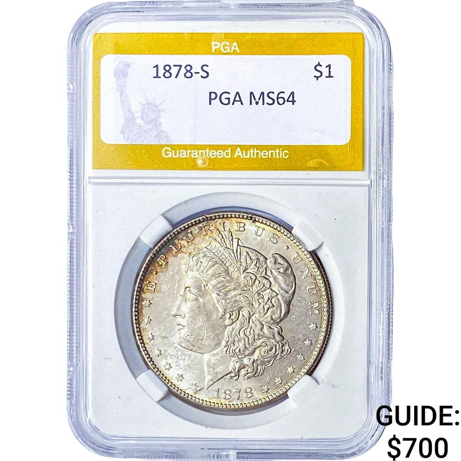 1878-S Morgan Silver Dollar PGA MS64: 1878-S Morgan Silver Dollar PGA MS64