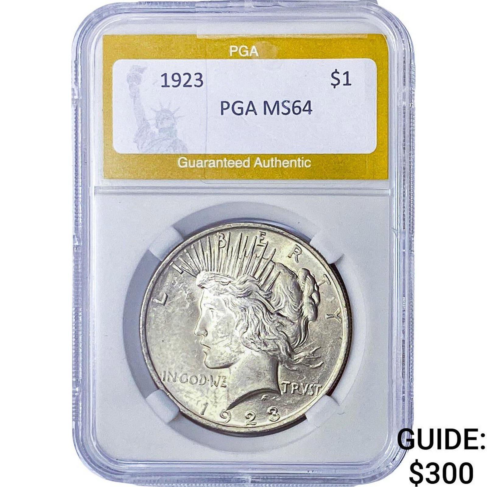 1923 Silver Peace Dollar PGA MS64: 1923 Silver Peace Dollar PGA MS64