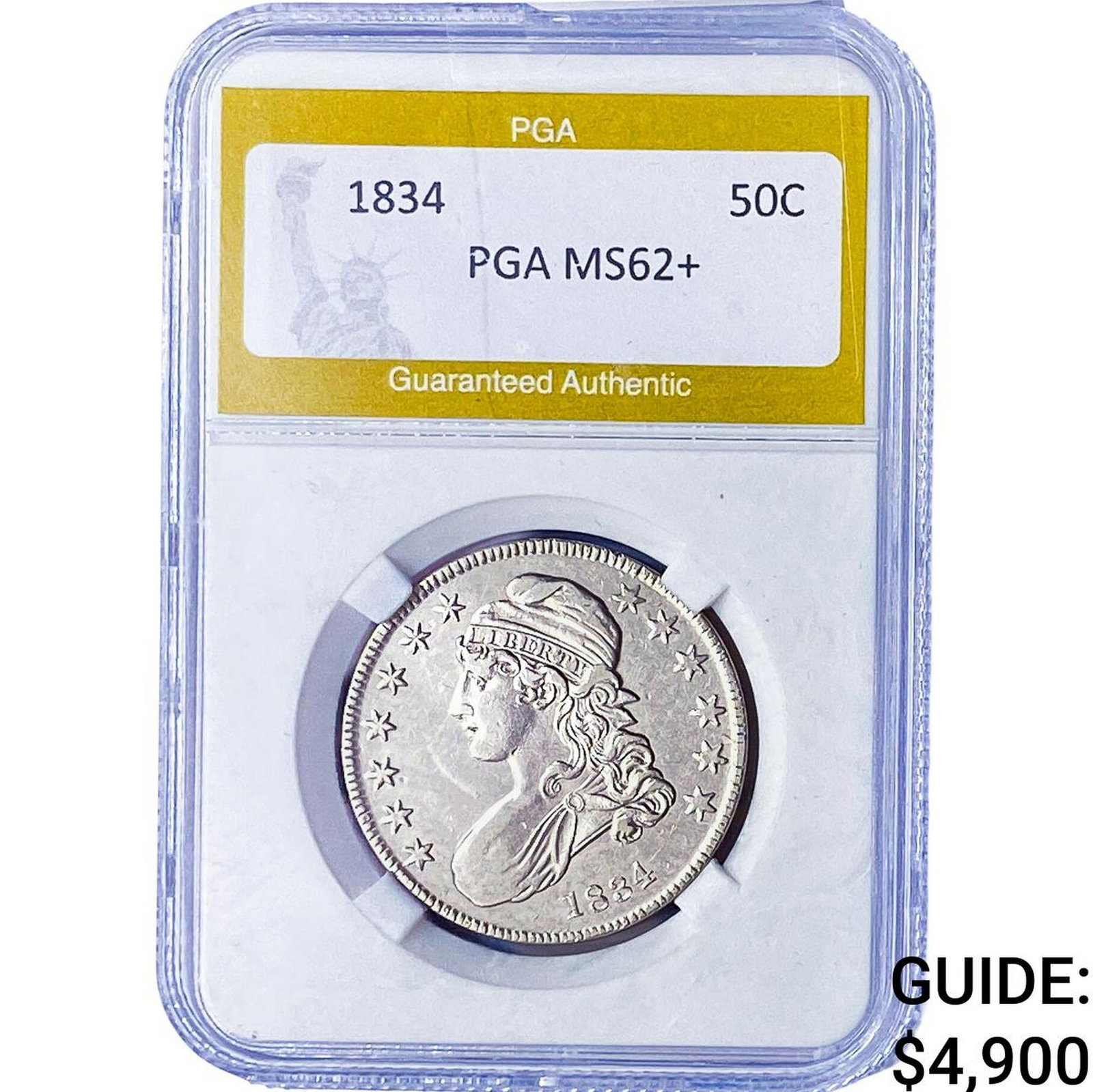 1834 Capped Bust Half Dollar PGA MS62+ (1 of 2)