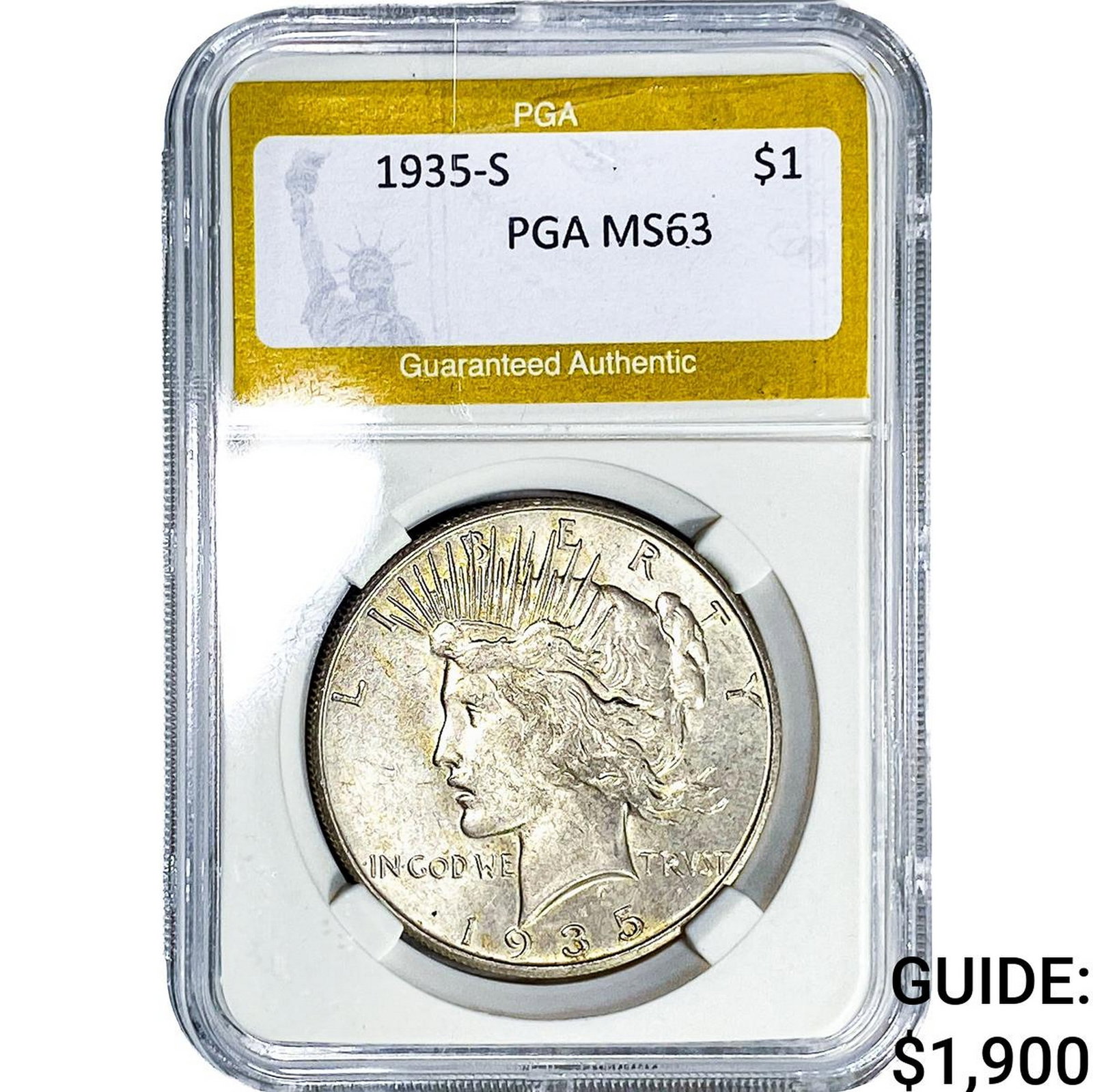 1935-S Silver Peace Dollar & MS63: 1935-S Silver Peace Dollar & MS63
