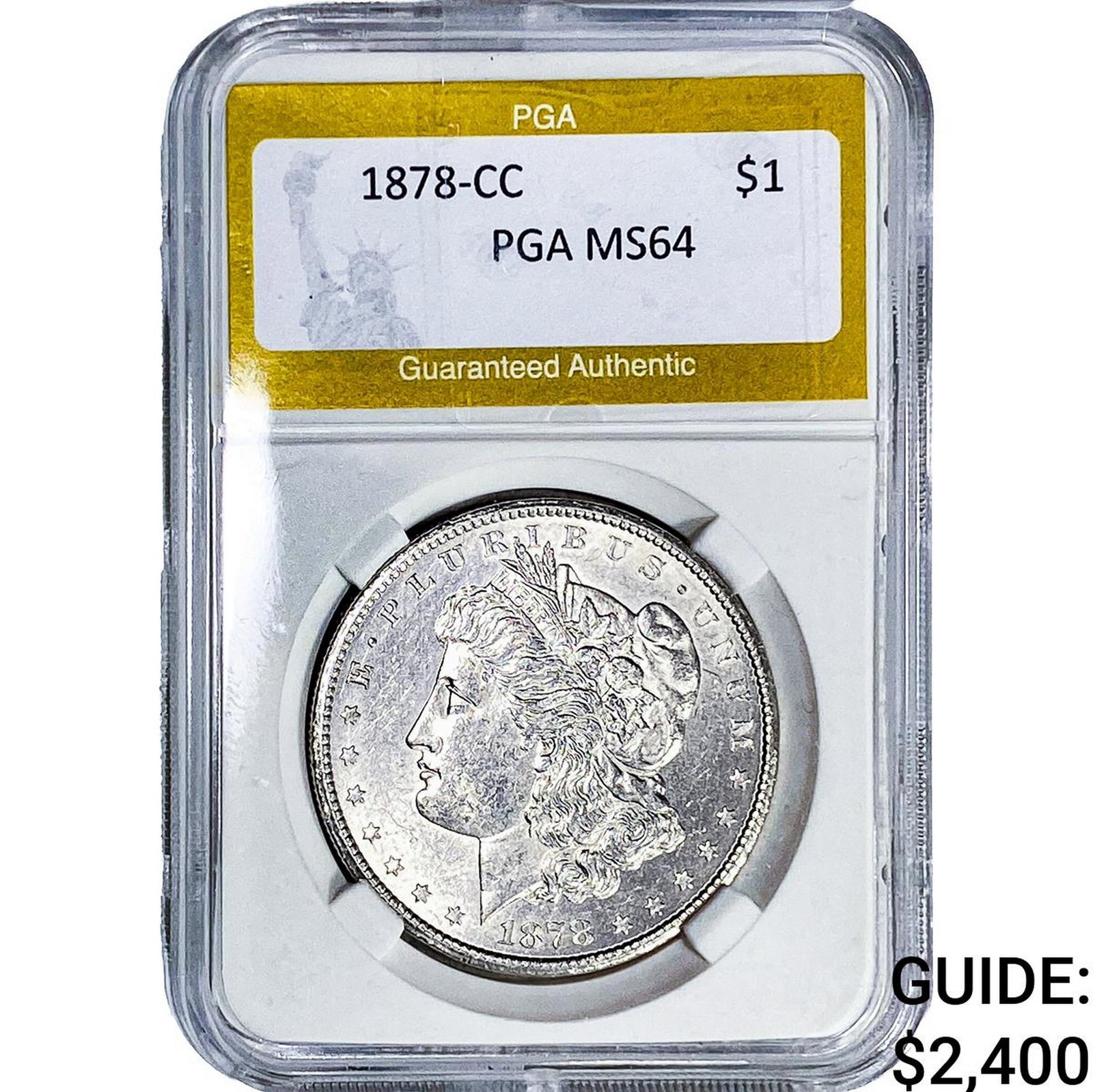 1878-CC Morgan Silver Dollar PGA MS64: 1878-CC Morgan Silver Dollar PGA MS64