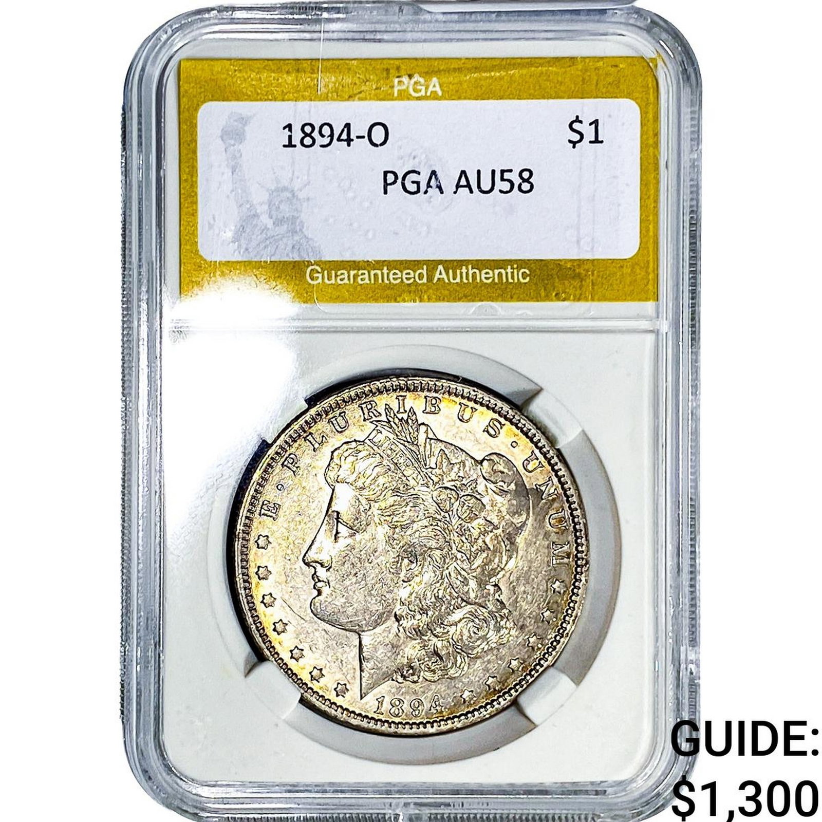 1894-O Morgan Silver Dollar PGA AU58: 1894-O Morgan Silver Dollar PGA AU58