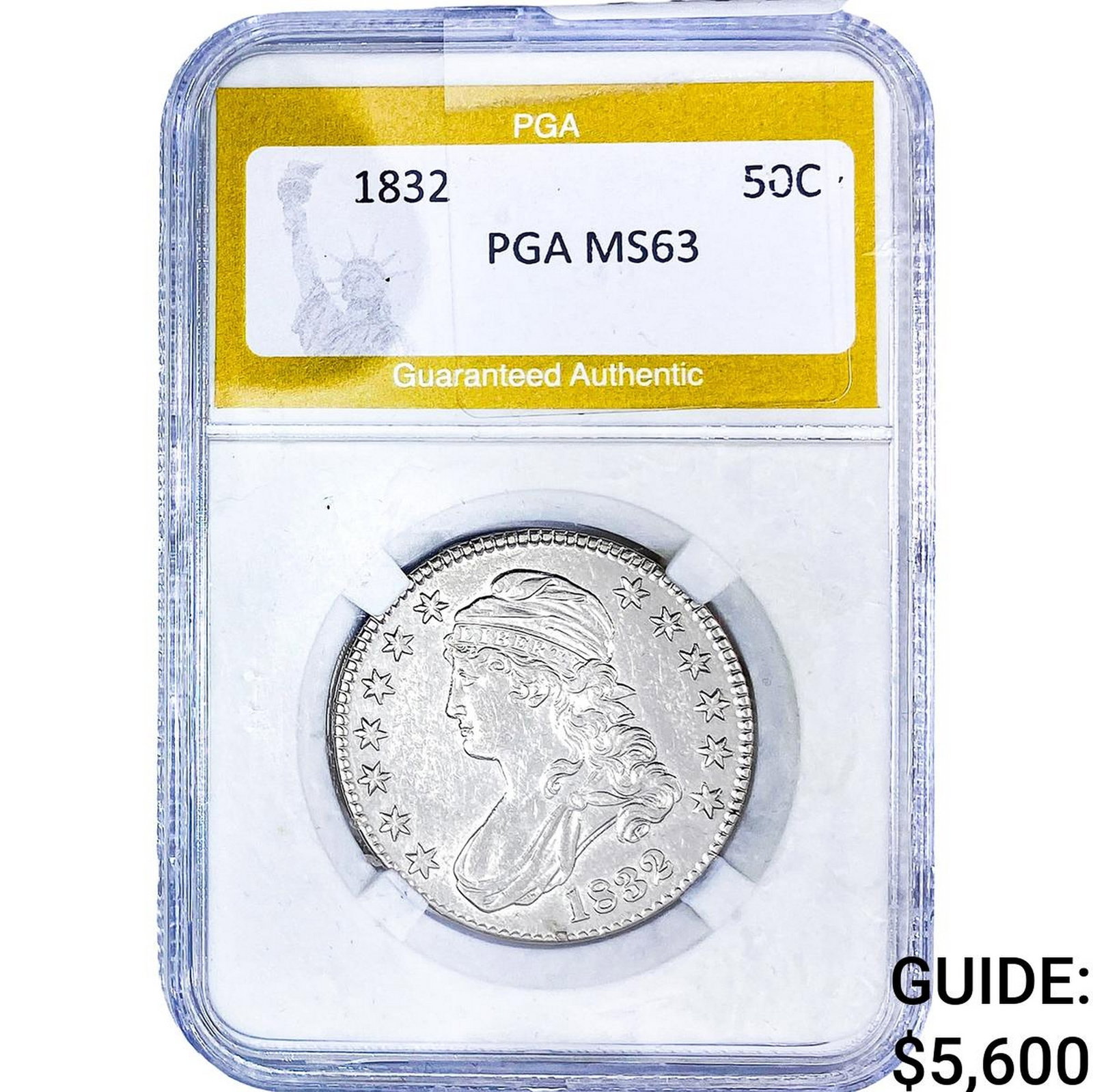 1832 Capped Bust Half Dollar PGA MS63 (1 of 2)