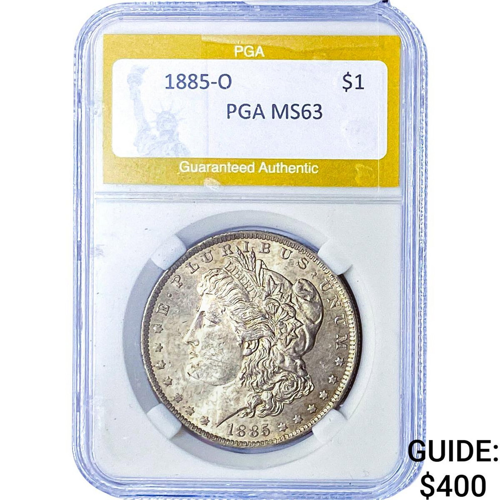 1885-O Morgan Silver Dollar PGA MS63: 1885-O Morgan Silver Dollar PGA MS63