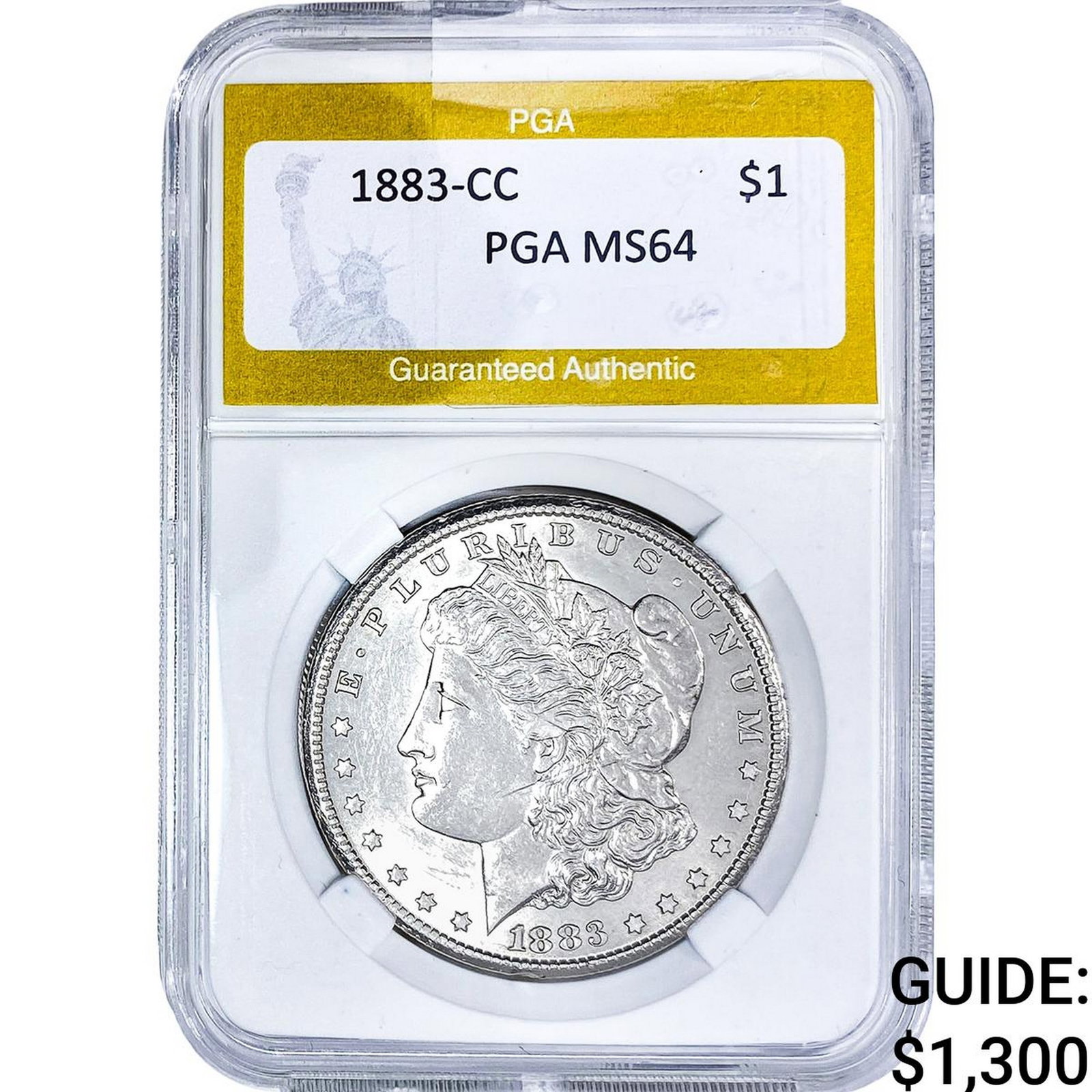 1883-CC Morgan Silver Dollar PGA MS64: 1883-CC Morgan Silver Dollar PGA MS64