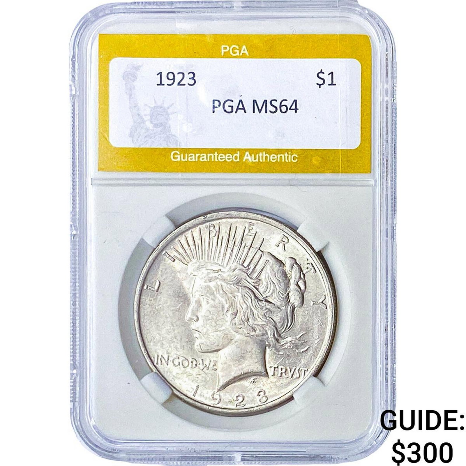 1923 Silver Peace Dollar PGA MS64: 1923 Silver Peace Dollar PGA MS64