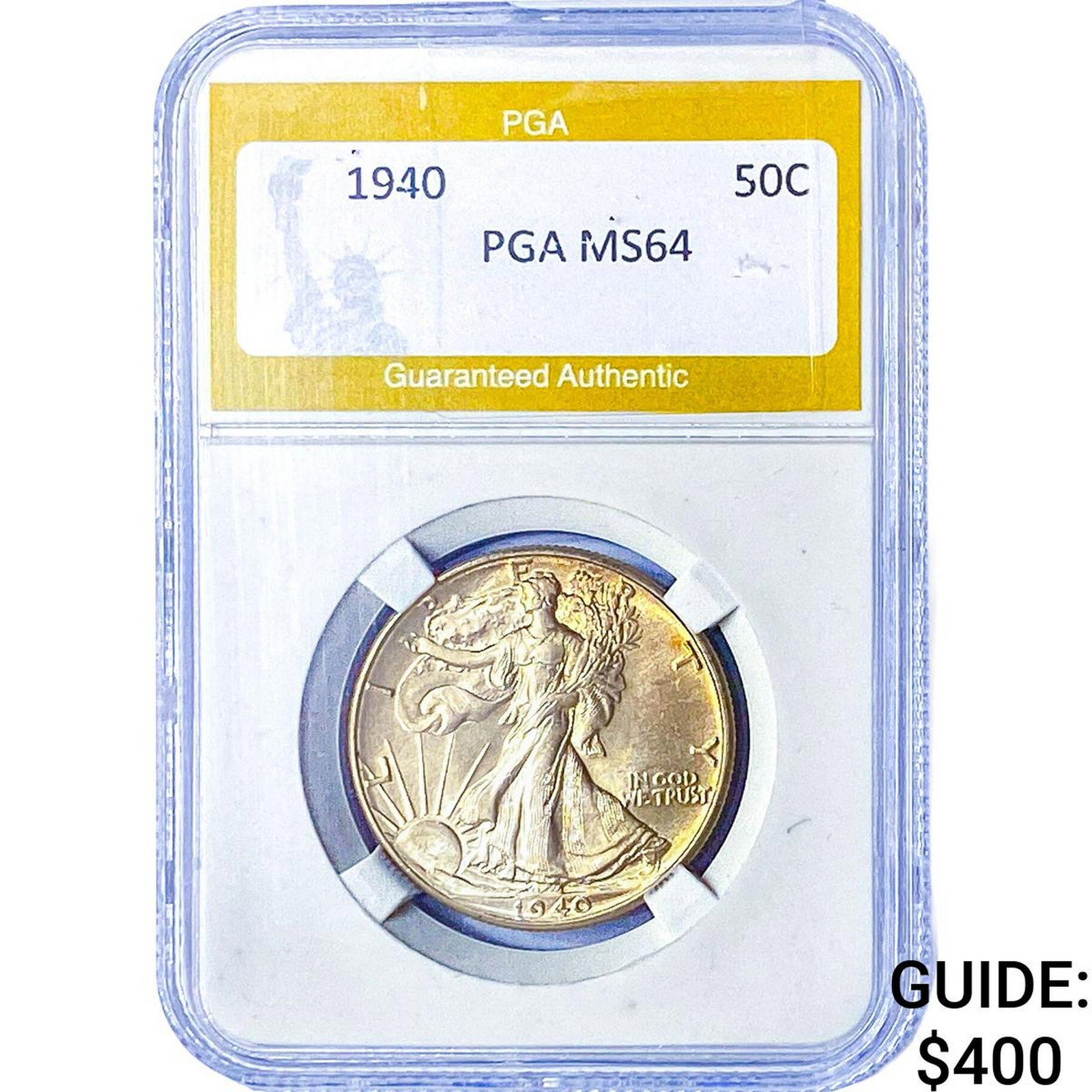1940 Walking Liberty Half Dollar PGA MS64: 1940 Walking Liberty Half Dollar PGA MS64