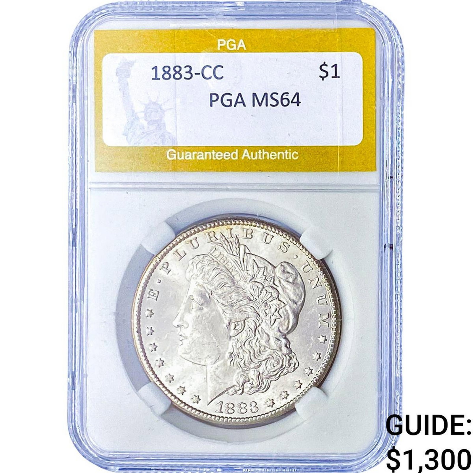 1883-CC Morgan Silver Dollar PGA MS64: 1883-CC Morgan Silver Dollar PGA MS64
