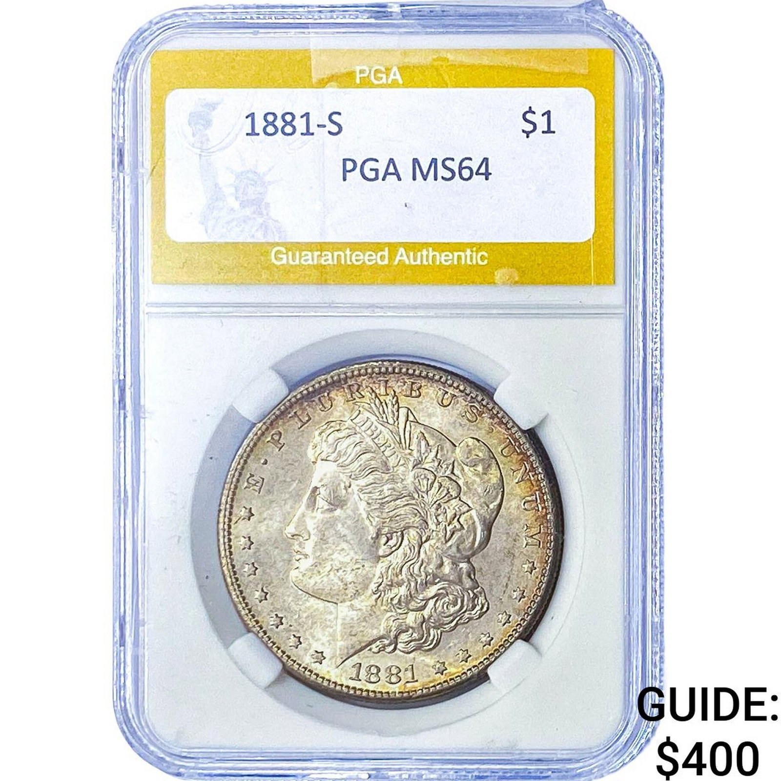 1881-S Morgan Silver Dollar PGA MS64: 1881-S Morgan Silver Dollar PGA MS64