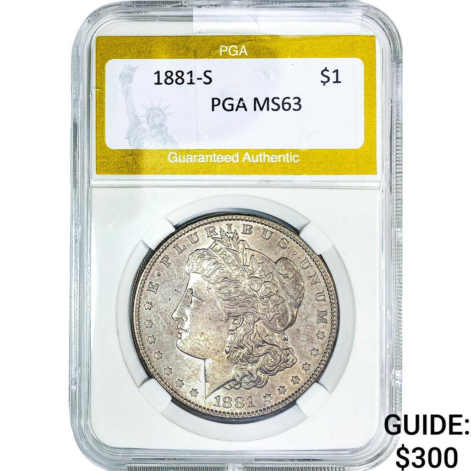 1881-S Morgan Silver Dollar PGA MS63: 1881-S Morgan Silver Dollar PGA MS63
