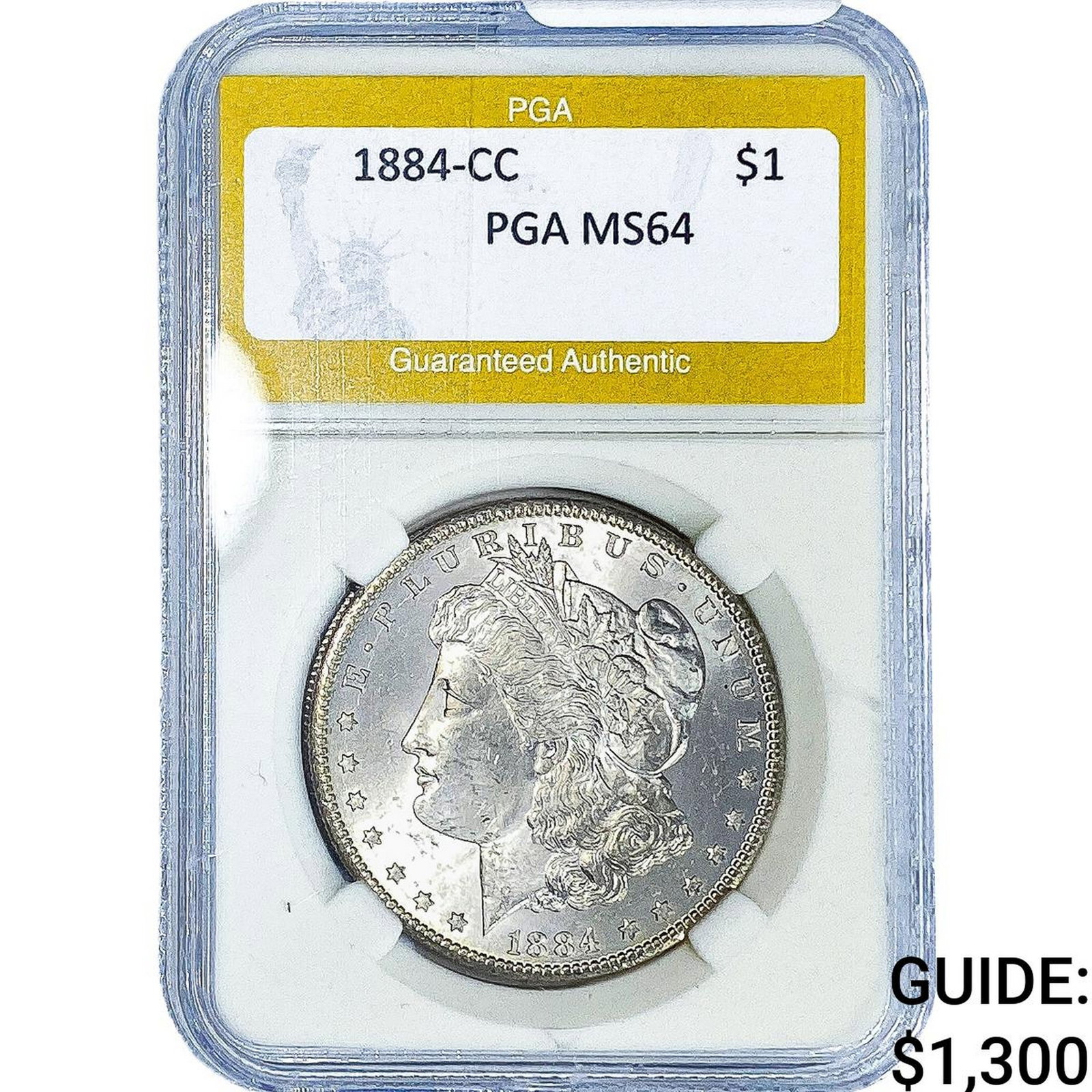 1884-CC Morgan Silver Dollar PGA MS64: 1884-CC Morgan Silver Dollar PGA MS64