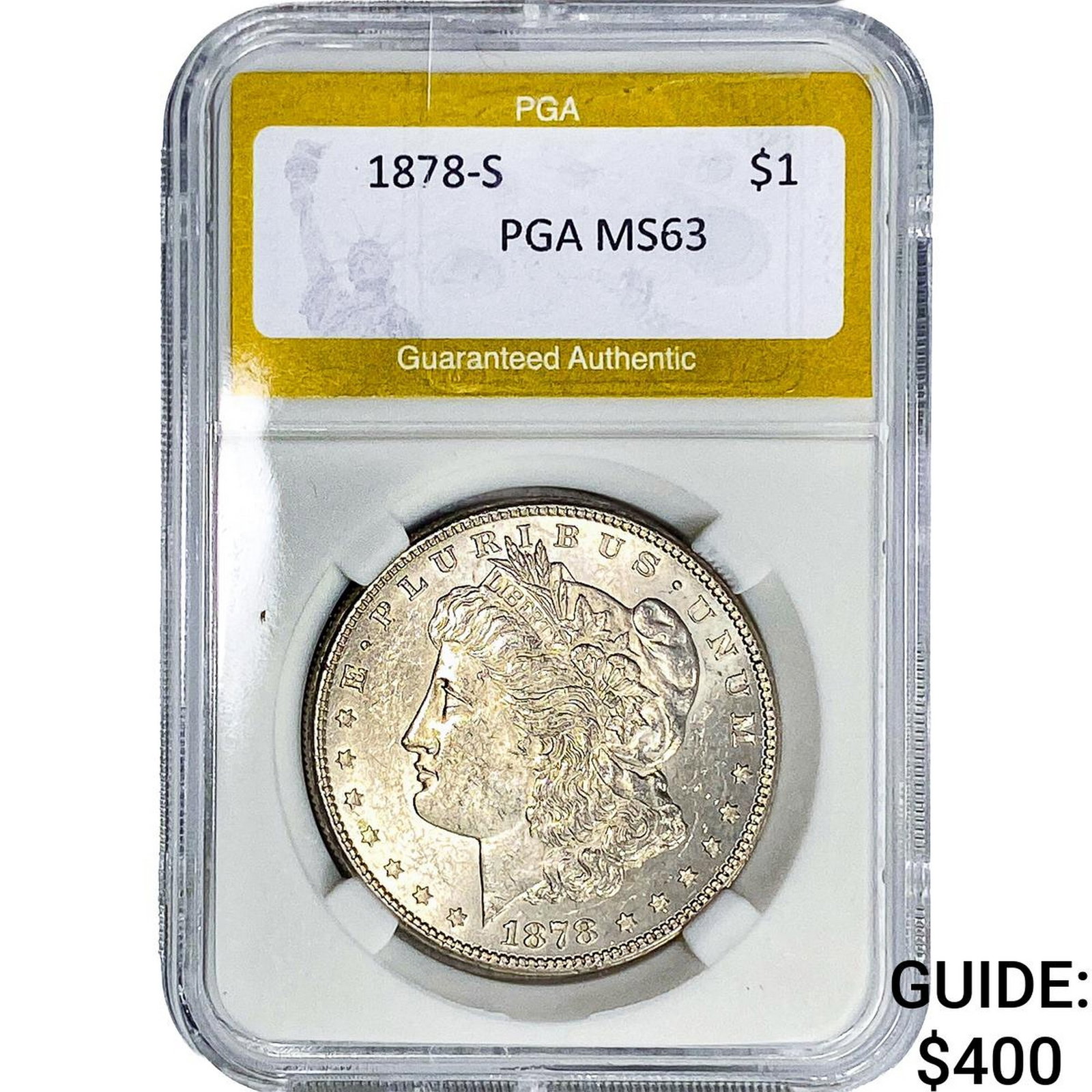 1878-S Morgan Silver Dollar PGA MS63: 1878-S Morgan Silver Dollar PGA MS63