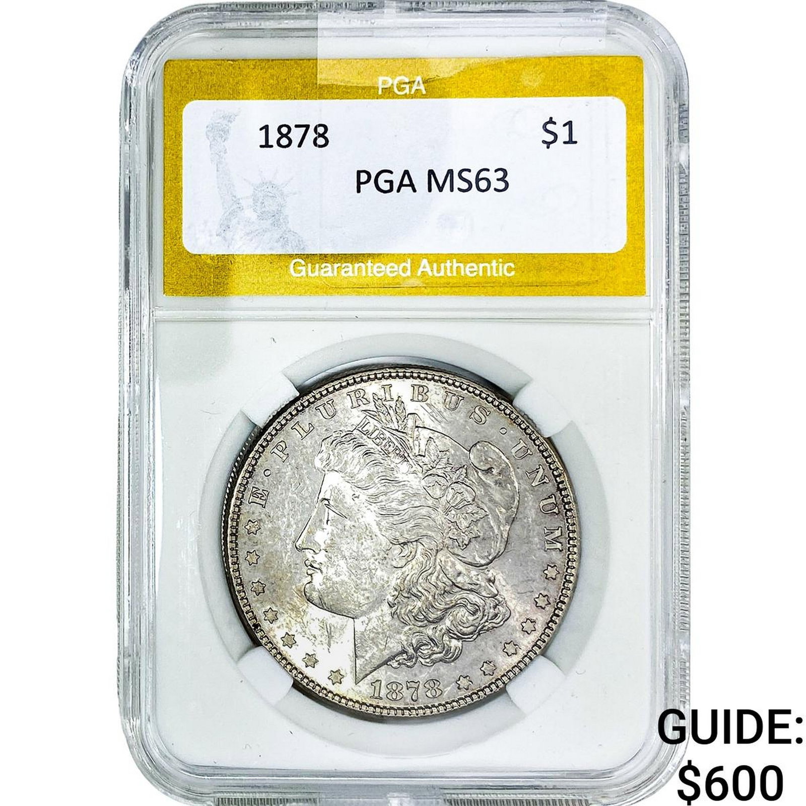 1878 Morgan Silver Dollar PGA MS63: 1878 Morgan Silver Dollar PGA MS63