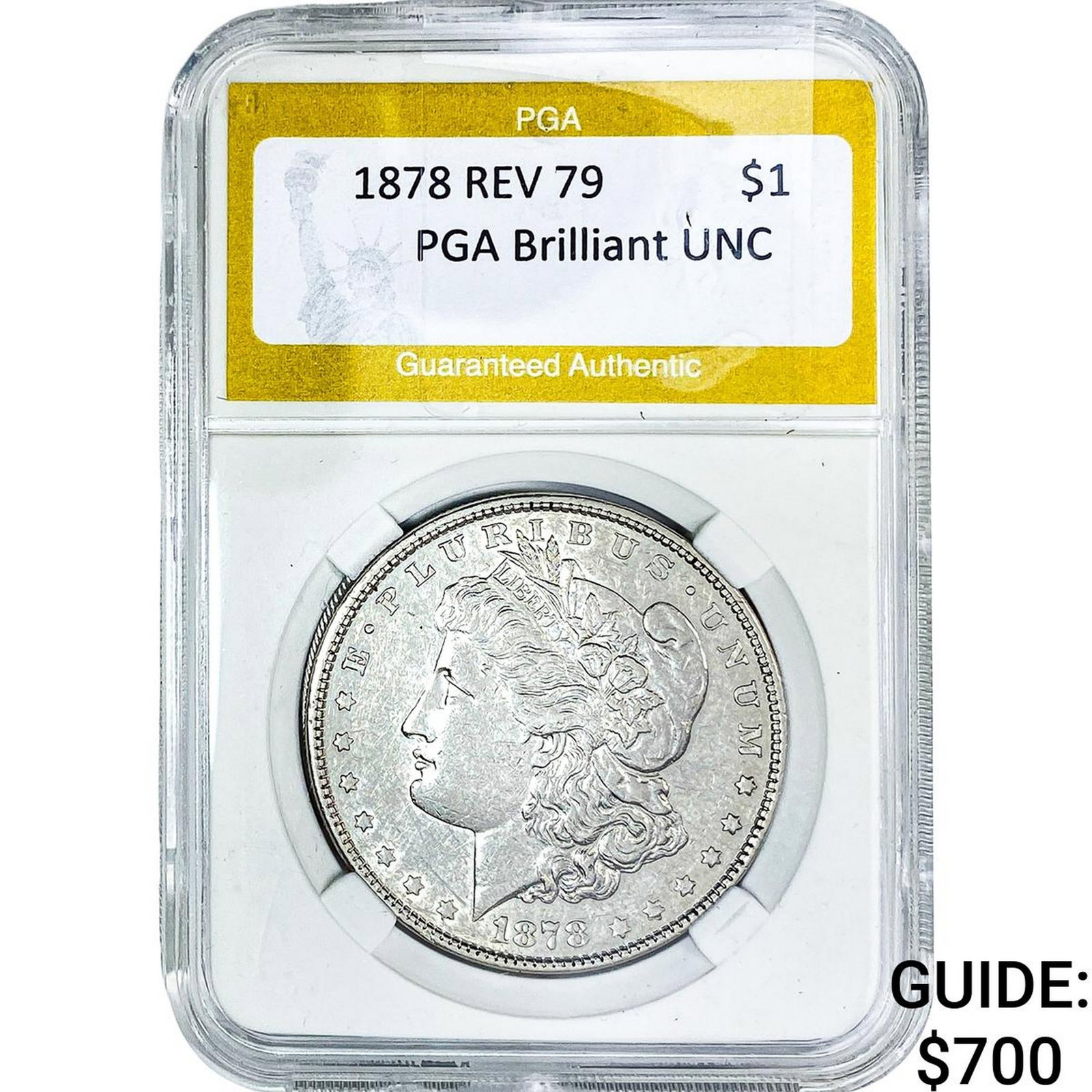 1878 Rev 79 Morgan Silver Dollar PGA BU: 1878 Rev 79 Morgan Silver Dollar PGA BU