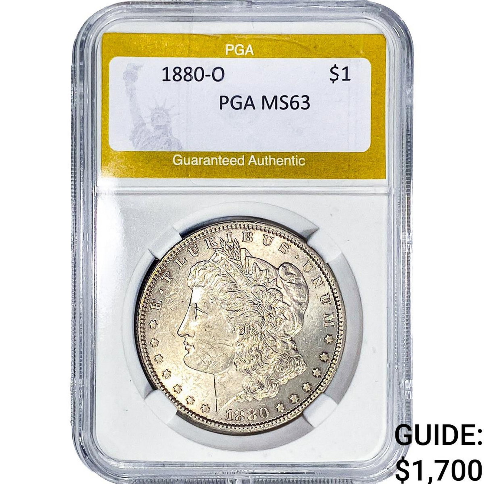 1880-O Morgan Silver Dollar PGA MS63: 1880-O Morgan Silver Dollar PGA MS63