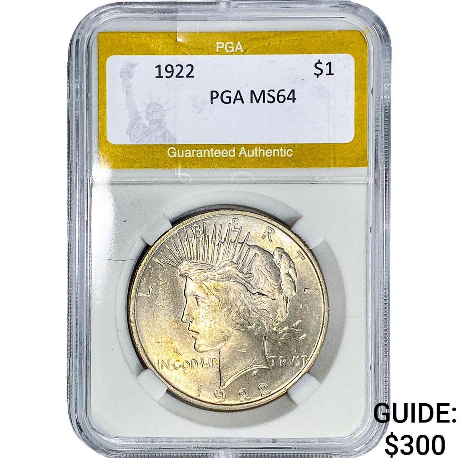 1922 Silver Peace Dollar PGA MS64: 1922 Silver Peace Dollar PGA MS64