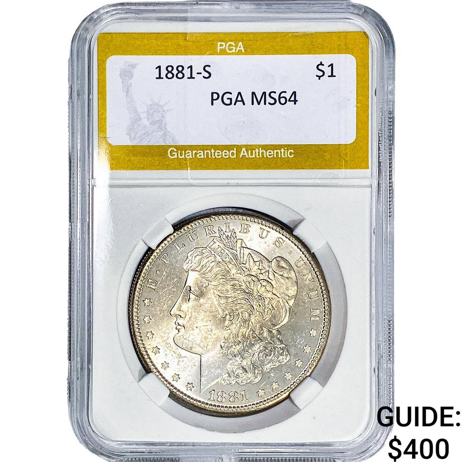 1881-S Morgan Silver Dollar PGA MS64: 1881-S Morgan Silver Dollar PGA MS64