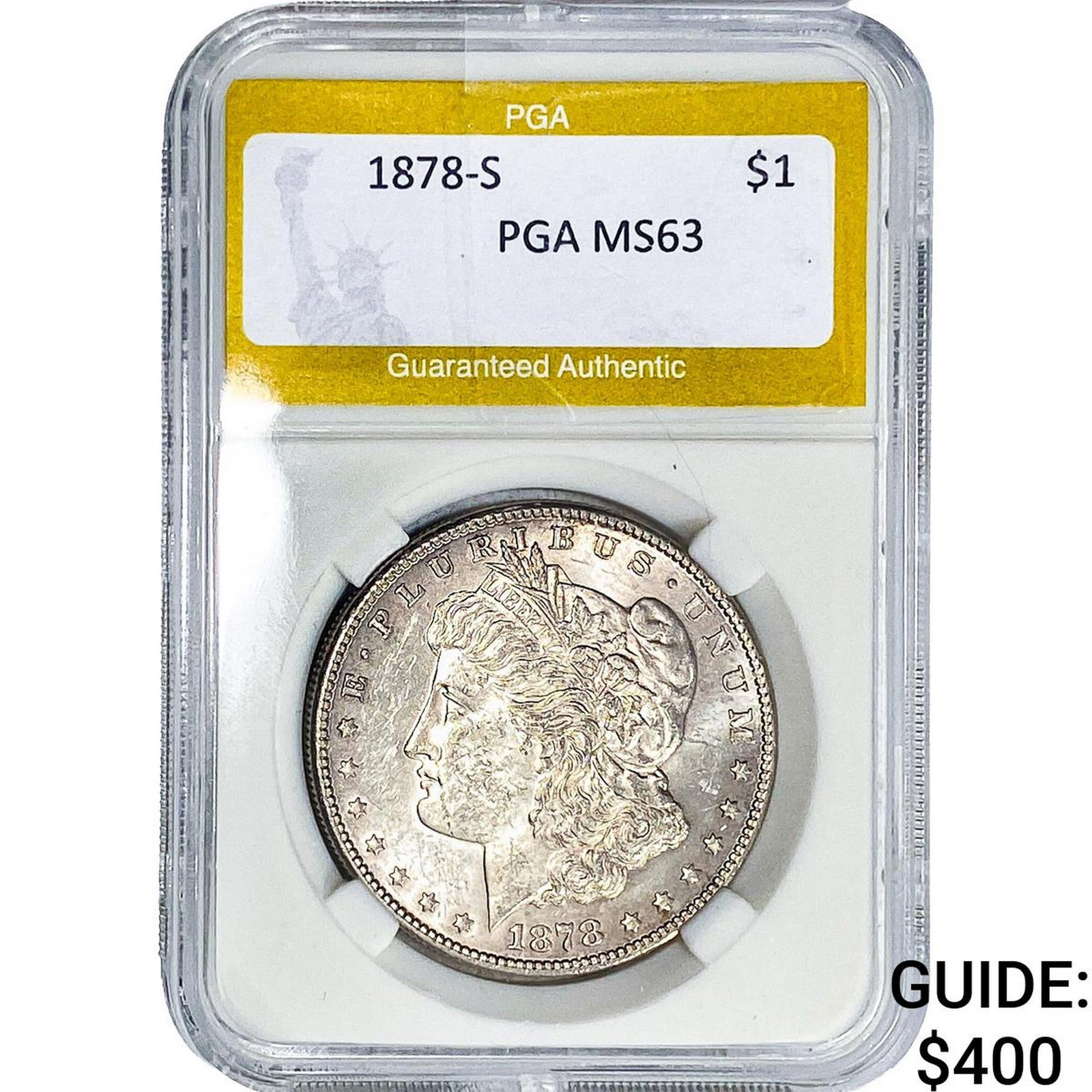 1878-S Morgan Silver Dollar PGA MS63: 1878-S Morgan Silver Dollar PGA MS63