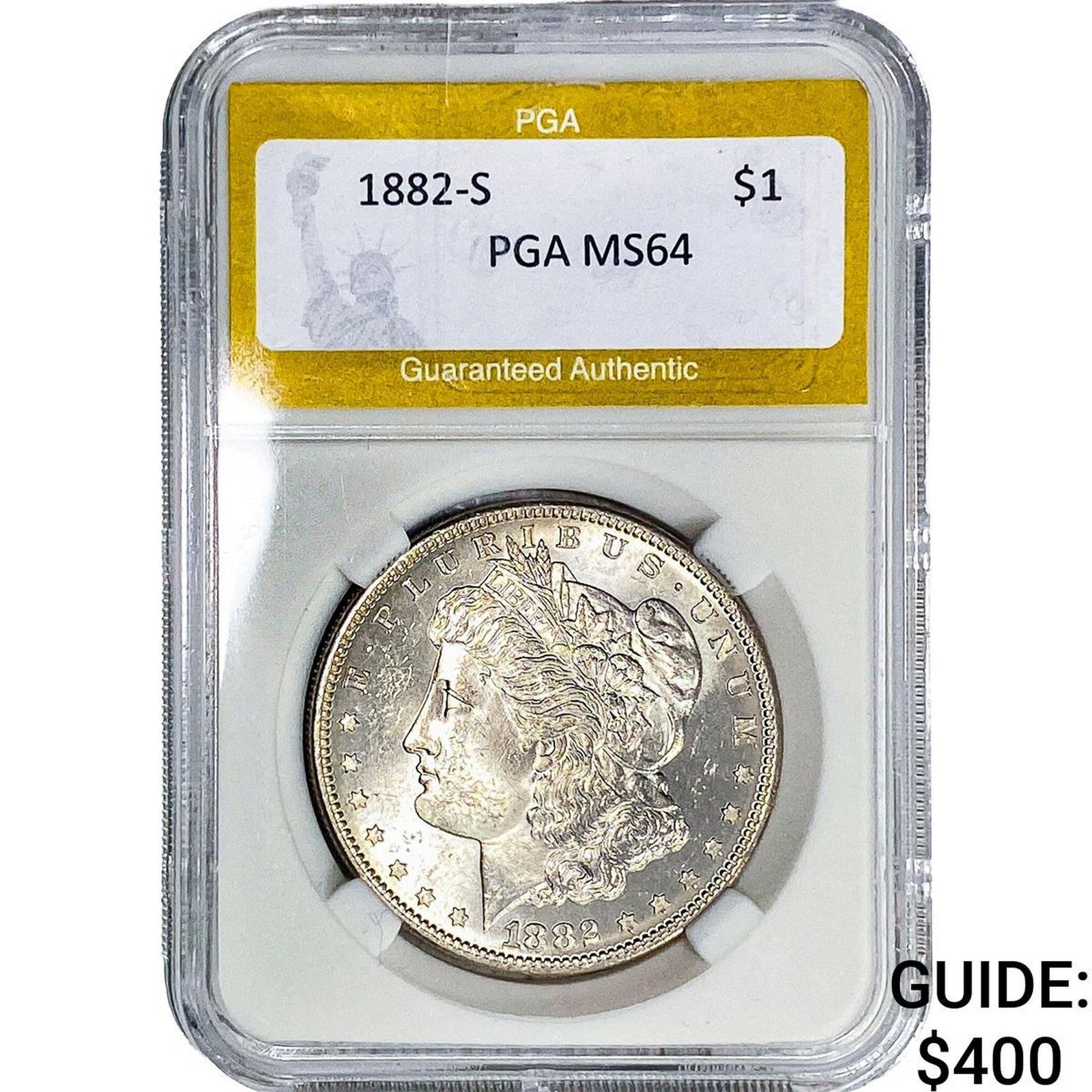 1882-S Morgan Silver Dollar PGA MS64: 1882-S Morgan Silver Dollar PGA MS64