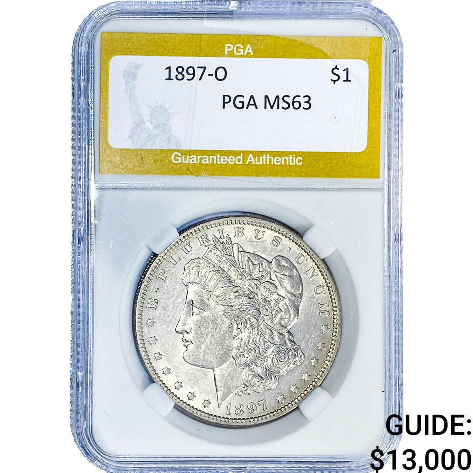 1897-O Morgan Silver Dollar PGA MS63: 1897-O Morgan Silver Dollar PGA MS63