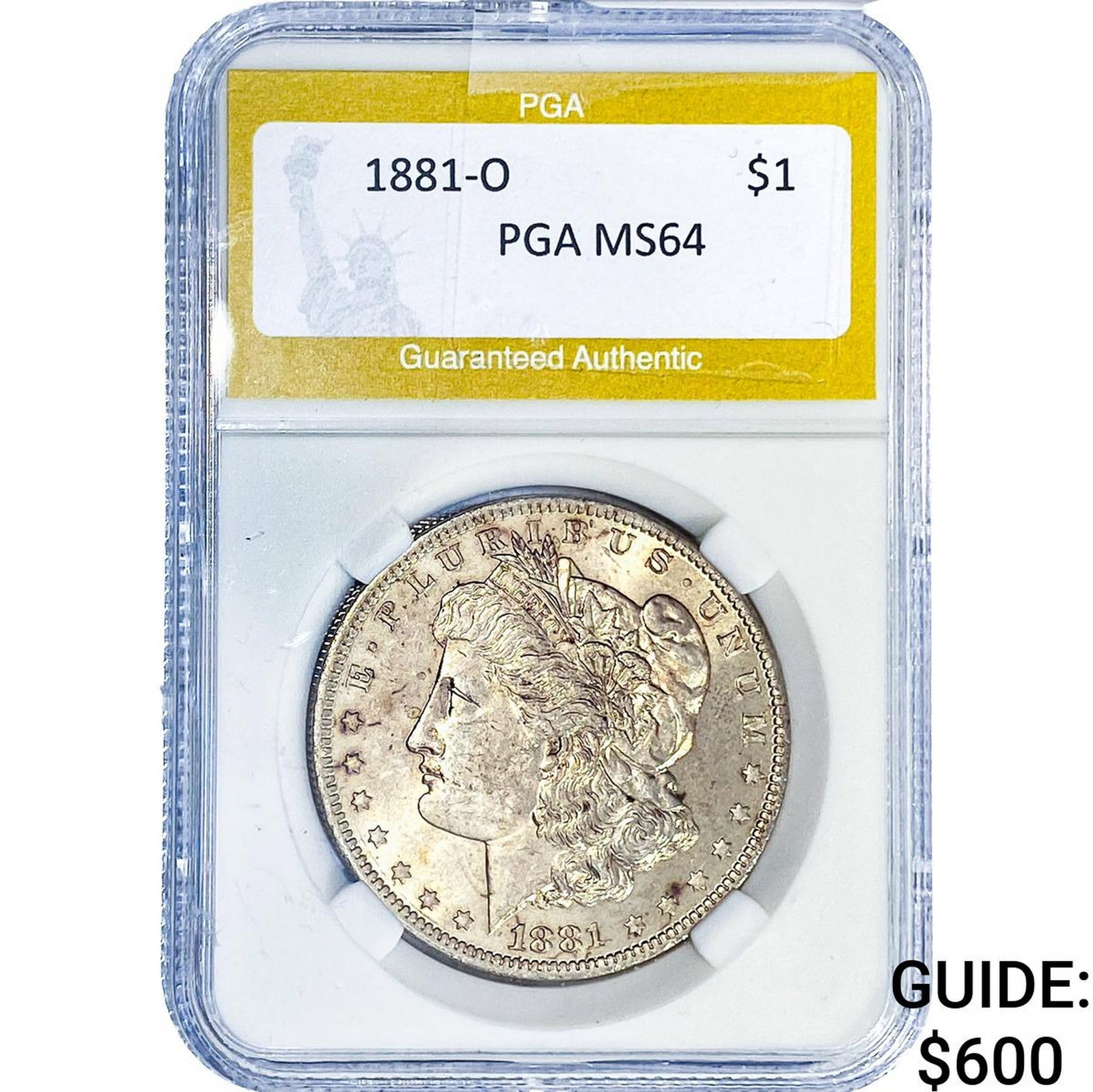 1881-O Morgan Silver Dollar PGA MS64: 1881-O Morgan Silver Dollar PGA MS64