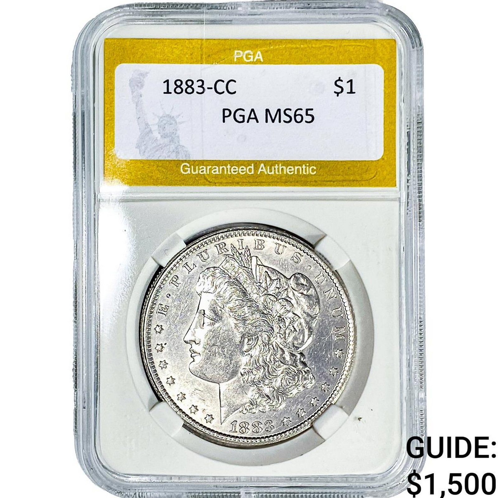 1883-CC Morgan Silver Dollar PGA MS65: 1883-CC Morgan Silver Dollar PGA MS65