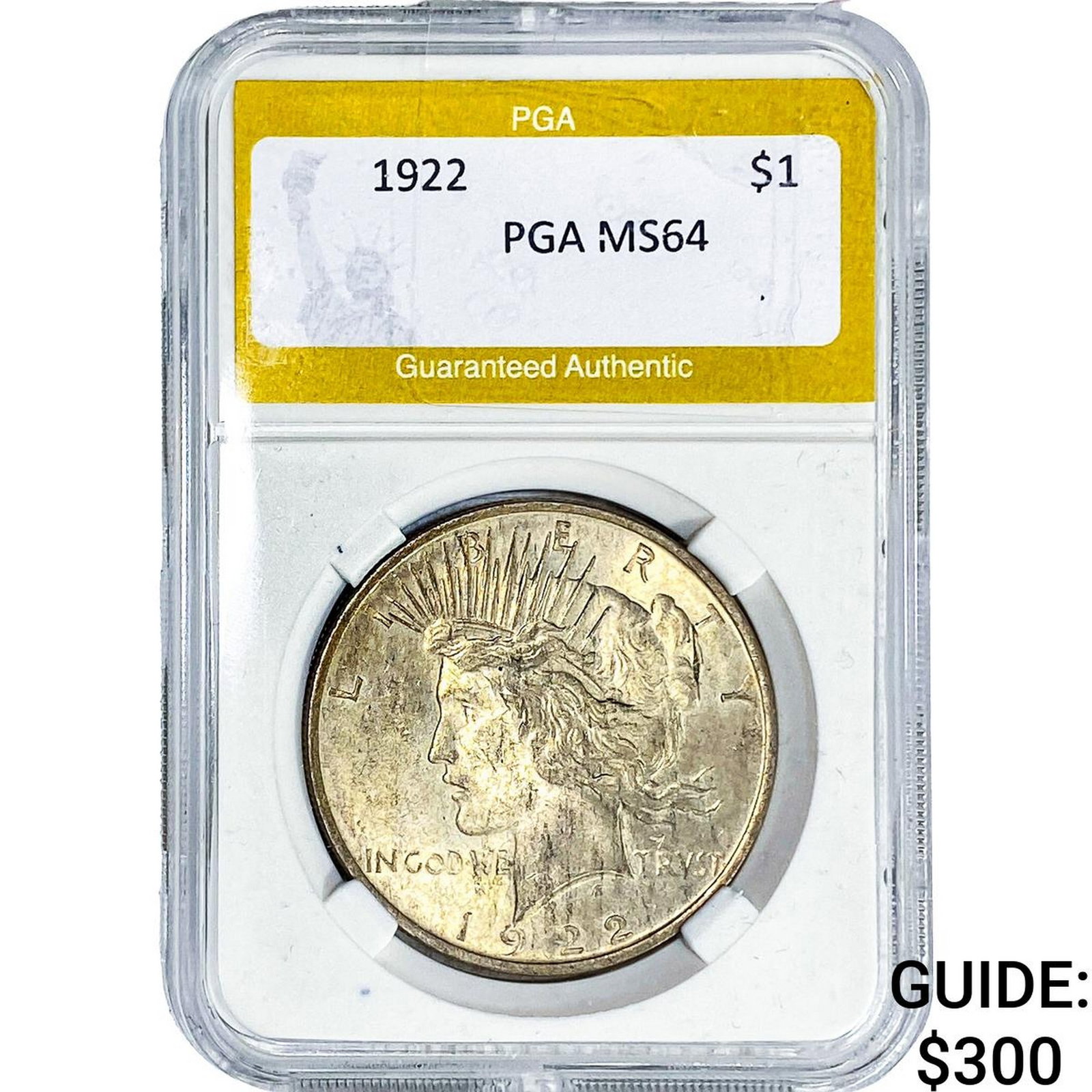 1922 Silver Peace Dollar PGA MS64: 1922 Silver Peace Dollar PGA MS64