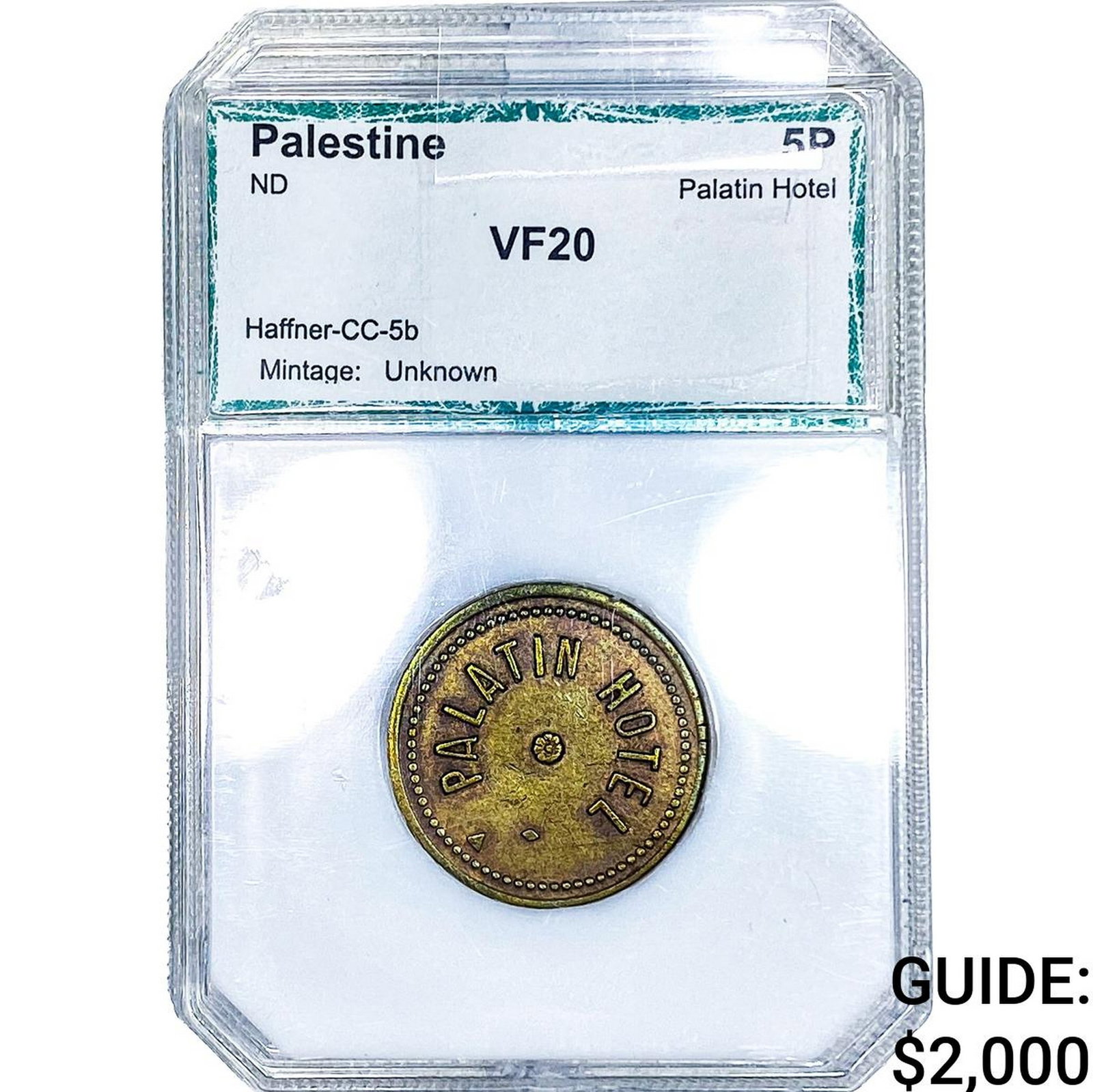 ND Palestine 5P Mid 1930's PCI VF20: ND Palestine 5P Mid 1930's PCI VF20