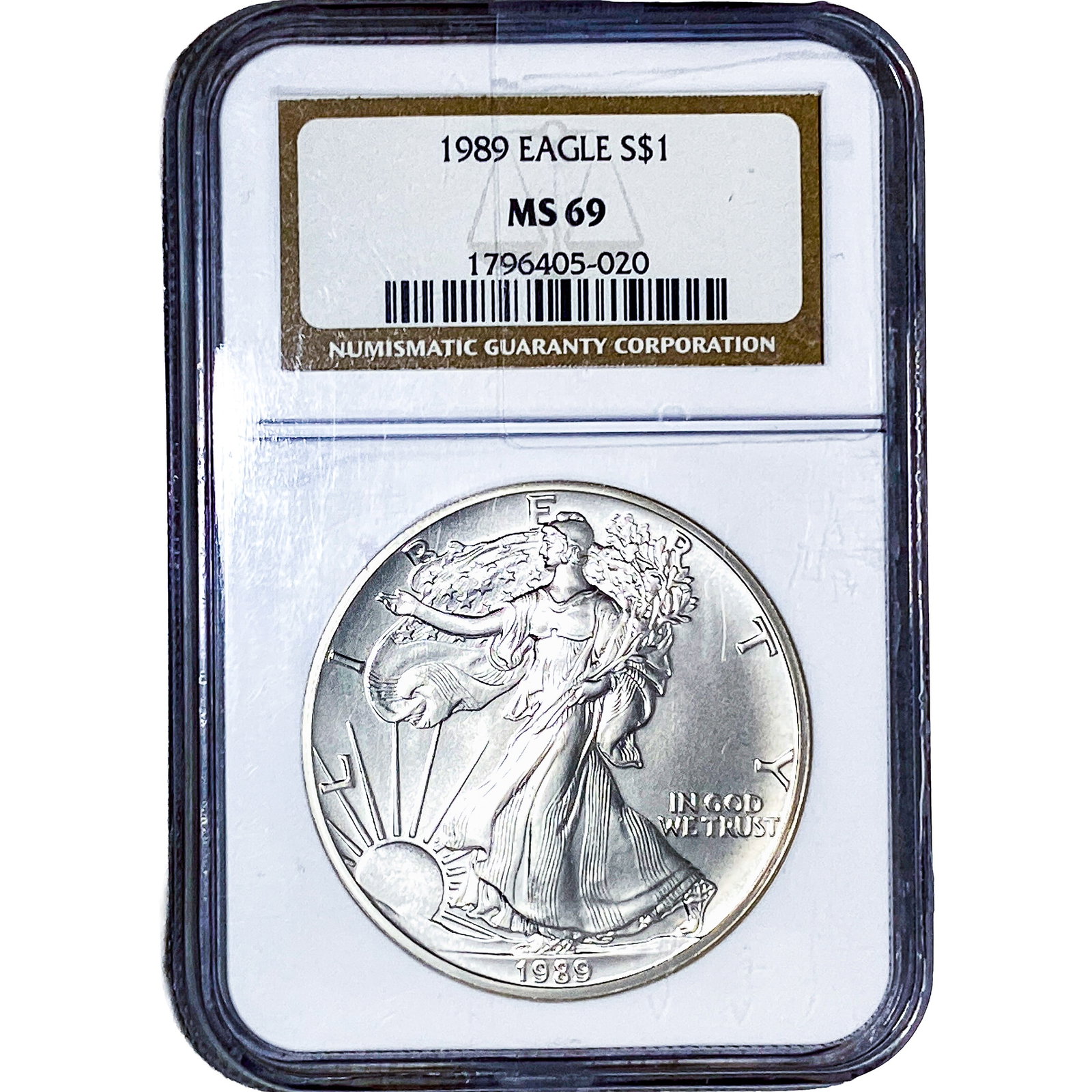 1989 Silver Eagle NGC MS69: 1989 Silver Eagle NGC MS69