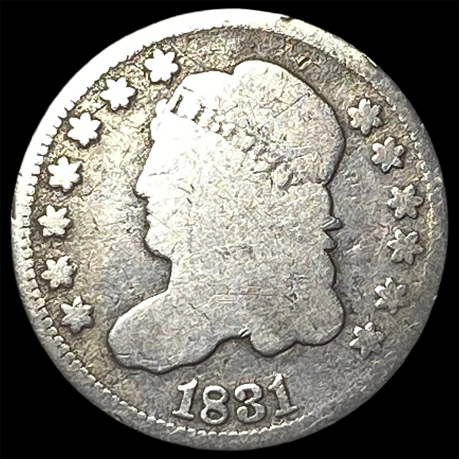 1831 Capped Bust Silver Dime NICELY CIRCULATED: 1831 Capped Bust Silver Dime NICELY CIRCULATED