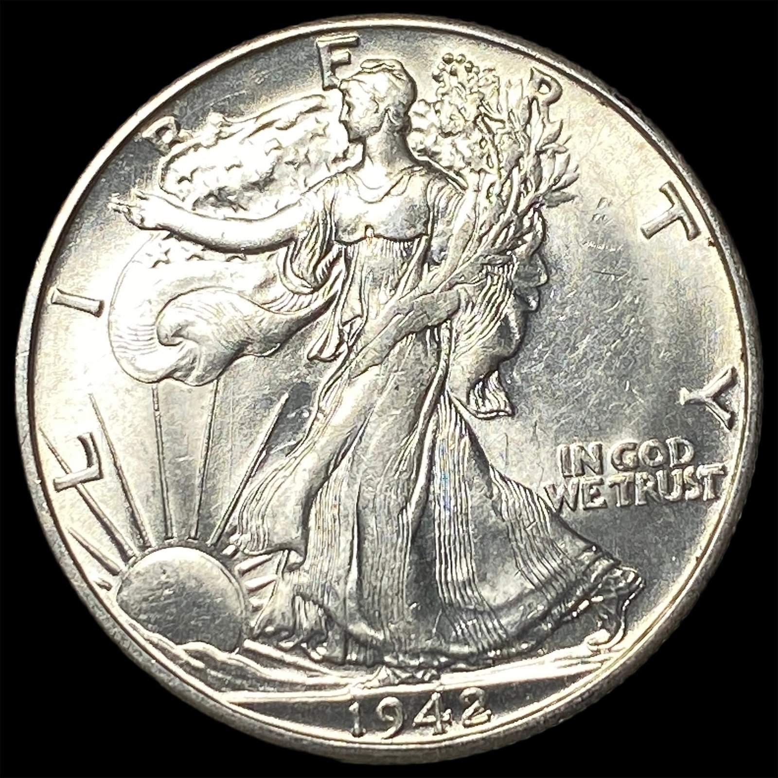 1942-D Silver Walking Liberty Half Dollar UNCIRCULATED: 1942-D Silver Walking Liberty Half Dollar UNCIRCULATED
