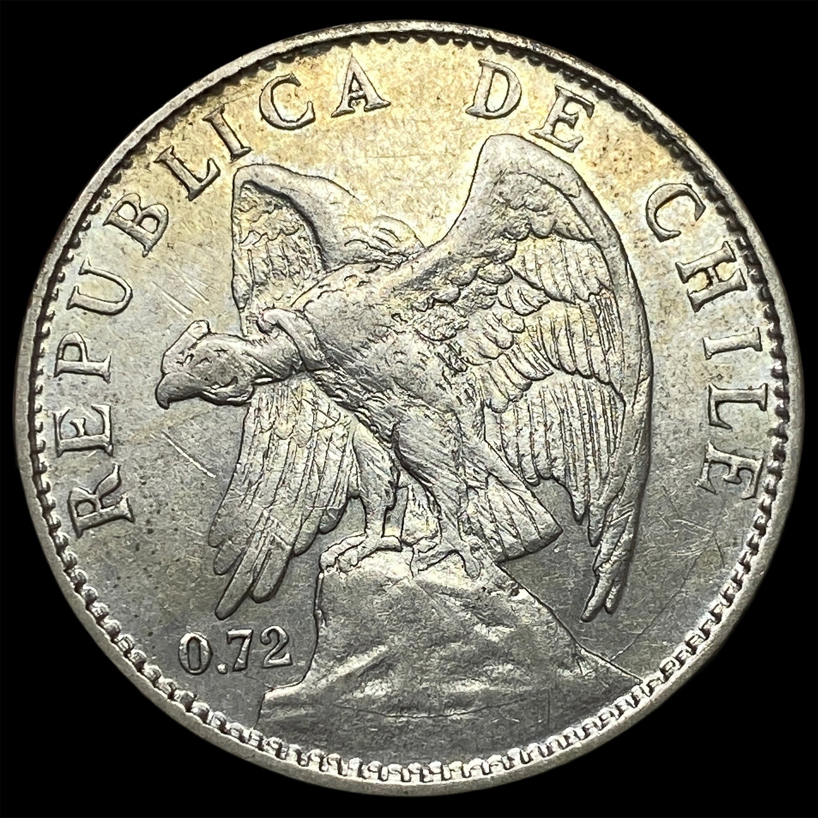 1917 Chile Silver 1 Peso .3472oz ASW (1 of 2)