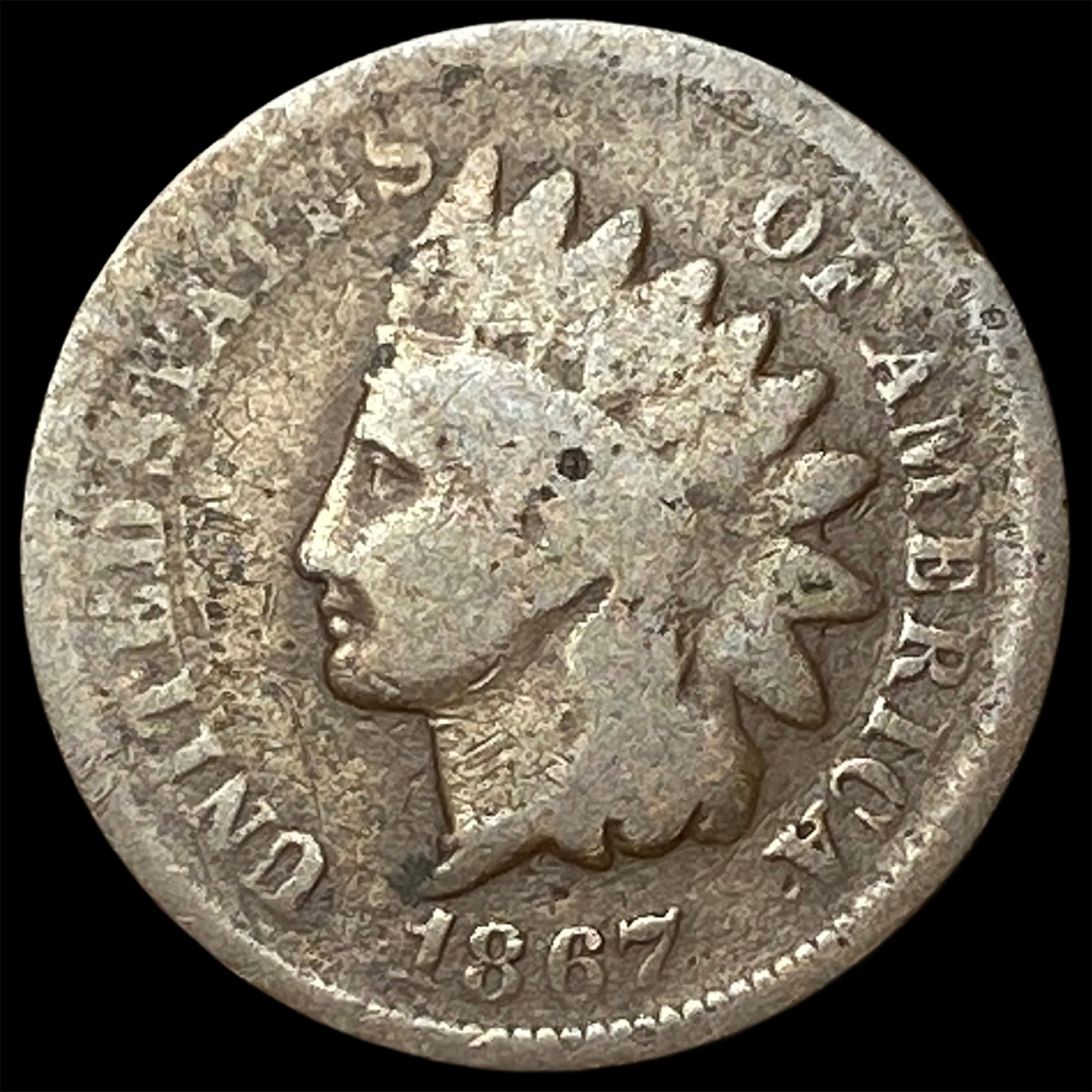 1867 Indian Head Cent NICELY CIRCULATED: 1867 Indian Head Cent NICELY CIRCULATED