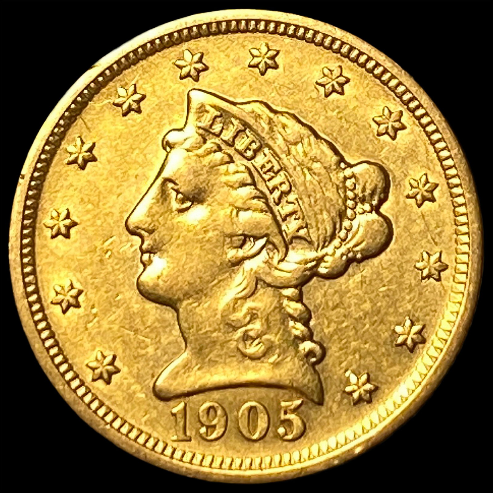 1905 Liberty Head Gold $2.5 Quarter Eagle CLOSELY UNCIRCULATED (1 of 2)