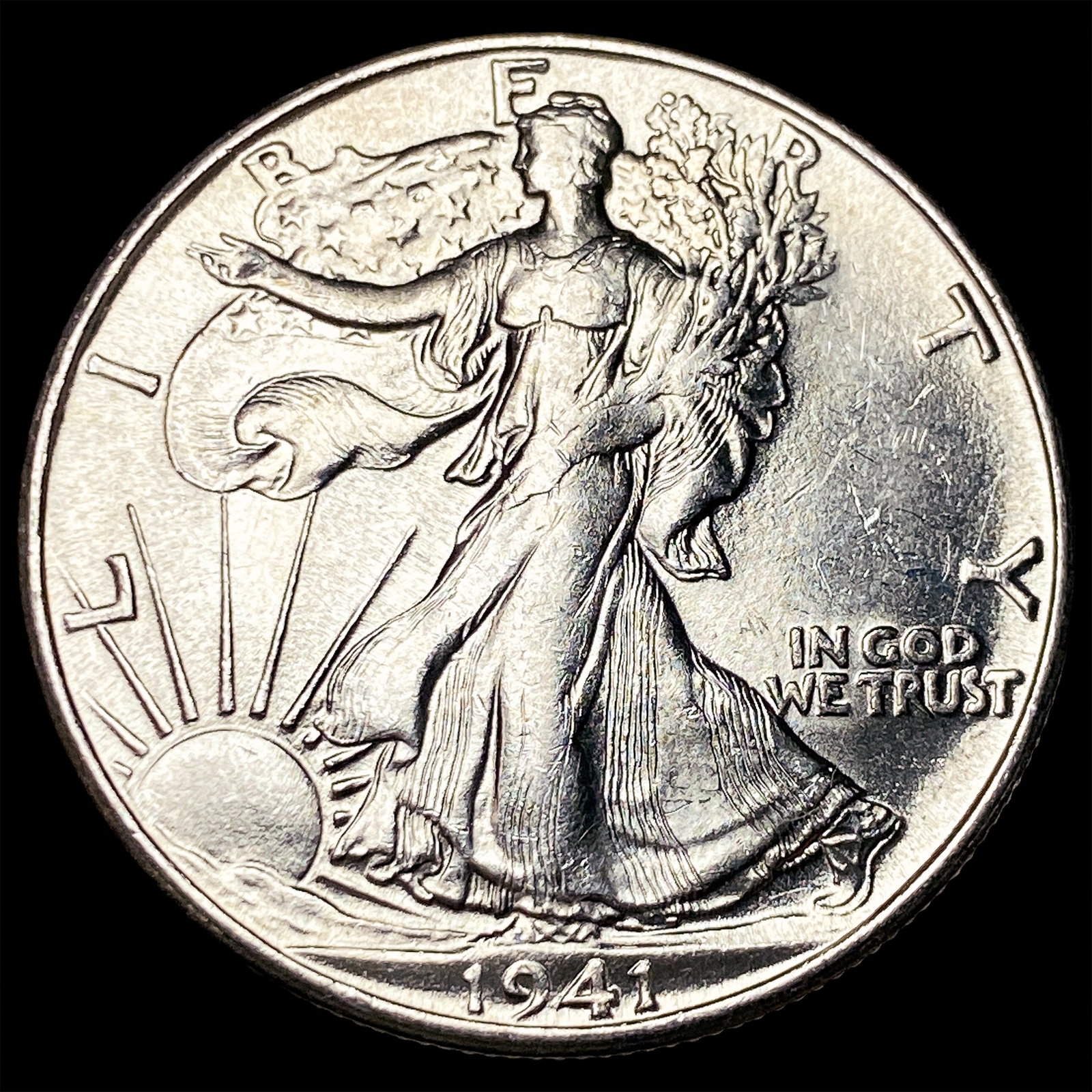 1941-S Silver Half Dollar Walking Liberty UNCIRCULATED: 1941-S Silver Half Dollar Walking Liberty UNCIRCULATED