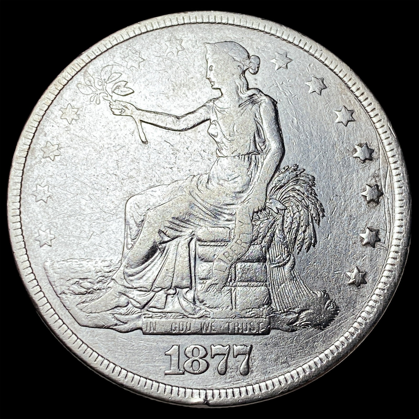 1877 Silver Trade Dollar NEARLY UNCIRCULATED: 1877 Silver Trade Dollar NEARLY UNCIRCULATED