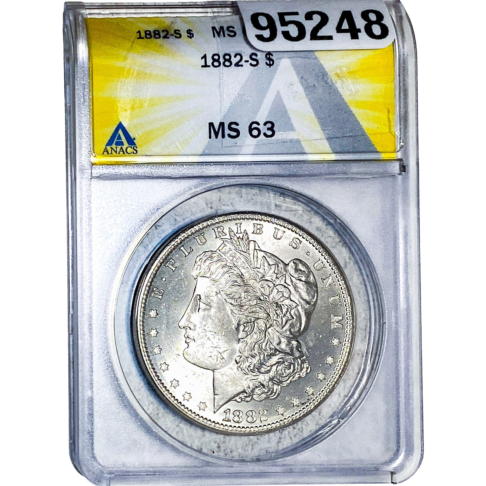 1882-S Morgan Silver Dollar ANACS MS63: 1882-S Morgan Silver Dollar ANACS MS63