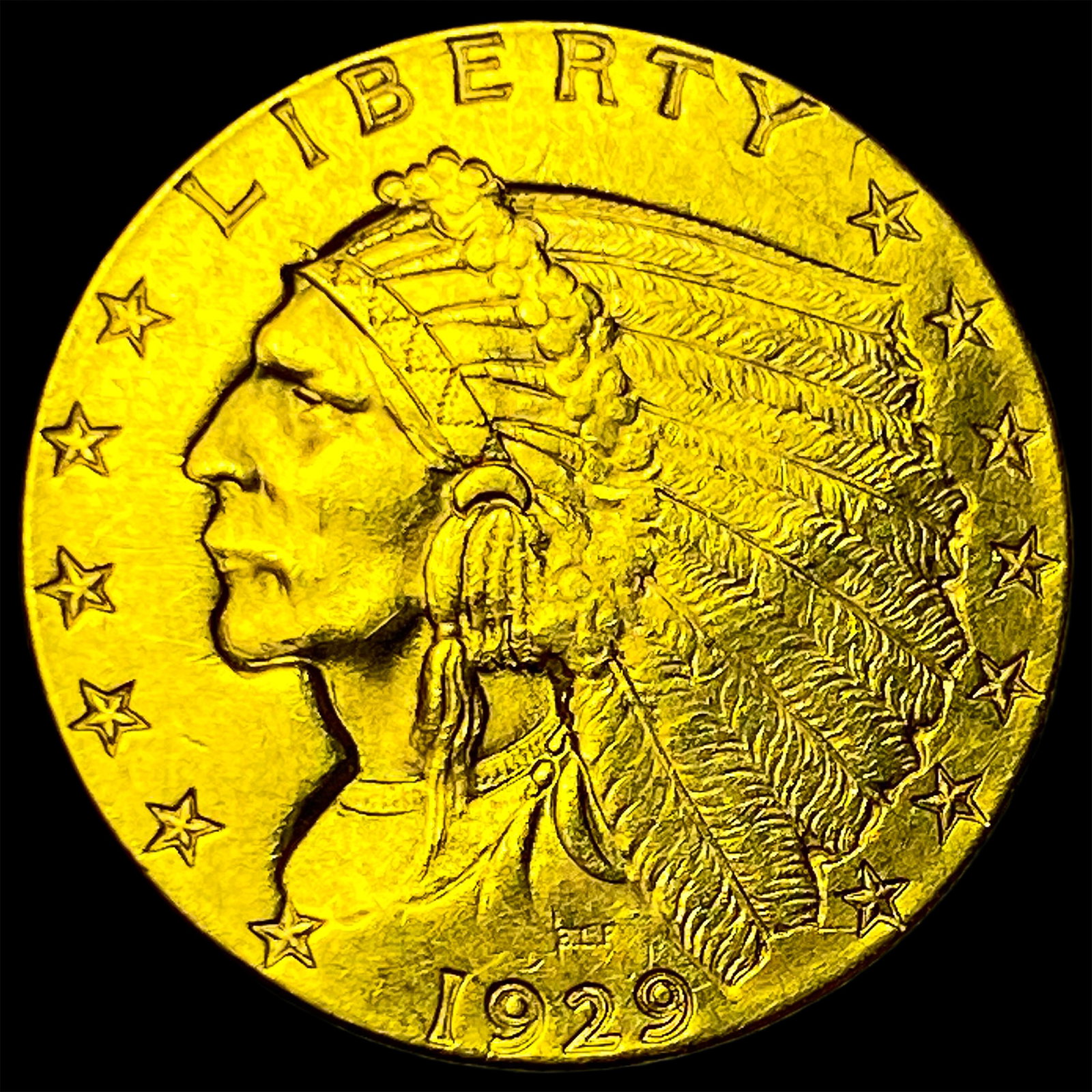 1929 Indian Head Gold $2.5 Quarter Eagle CHOICE AU (1 of 2)