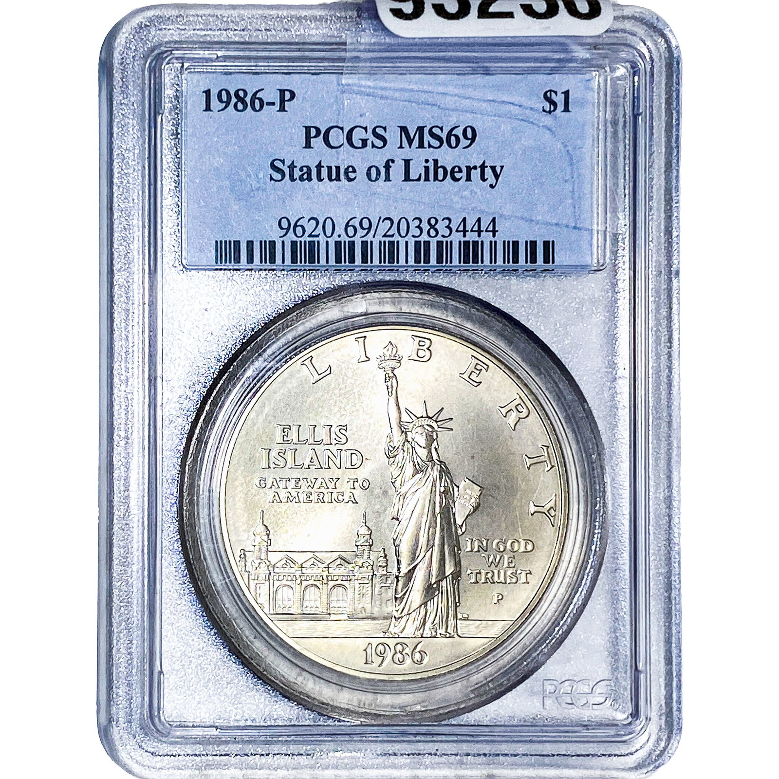 1986-P Statue of Liberty Silver Dollar PCGS MS69: 1986-P Statue of Liberty Silver Dollar PCGS MS69