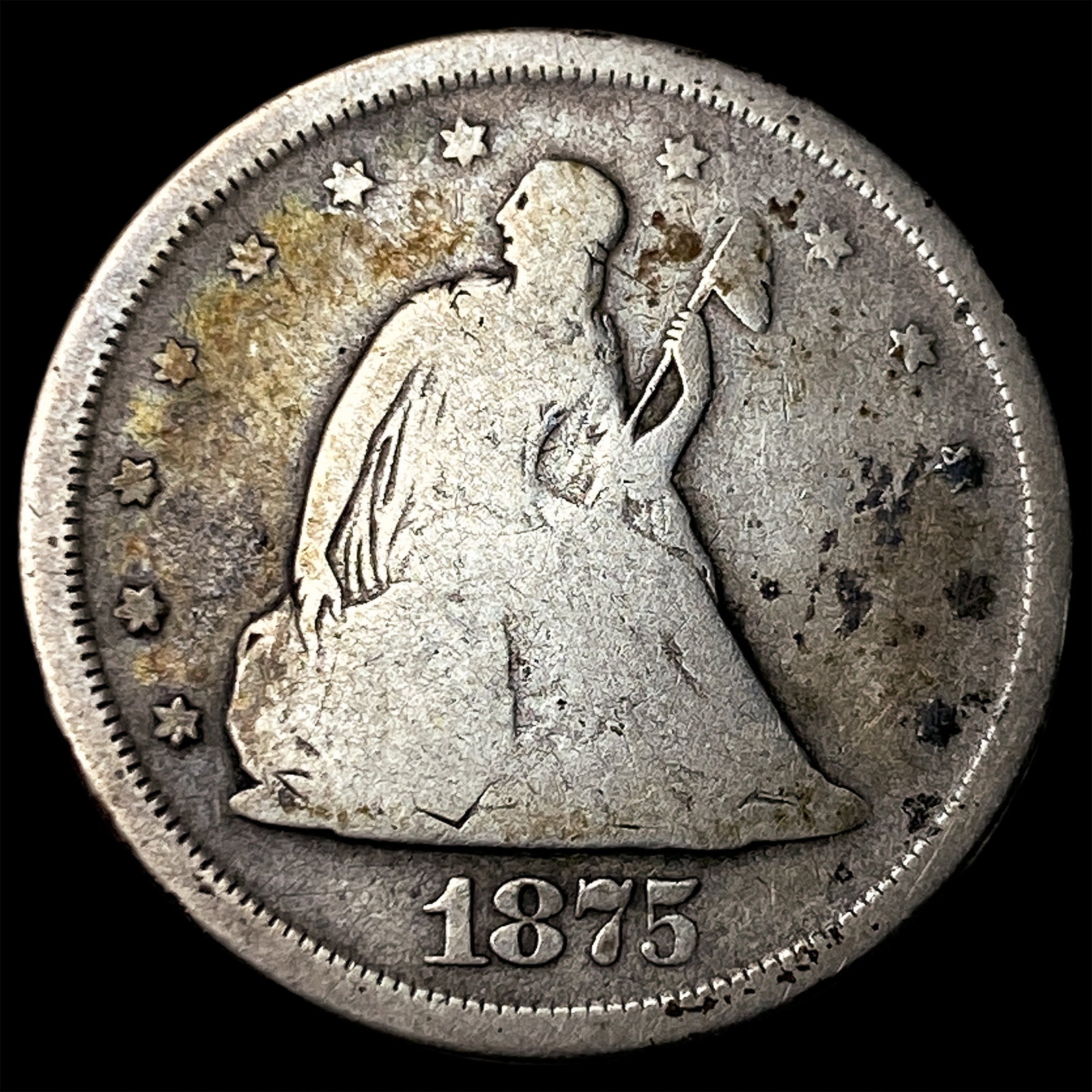 1875-S Silver Twenty Cents NEARLY UNCIRCULATED (1 of 2)