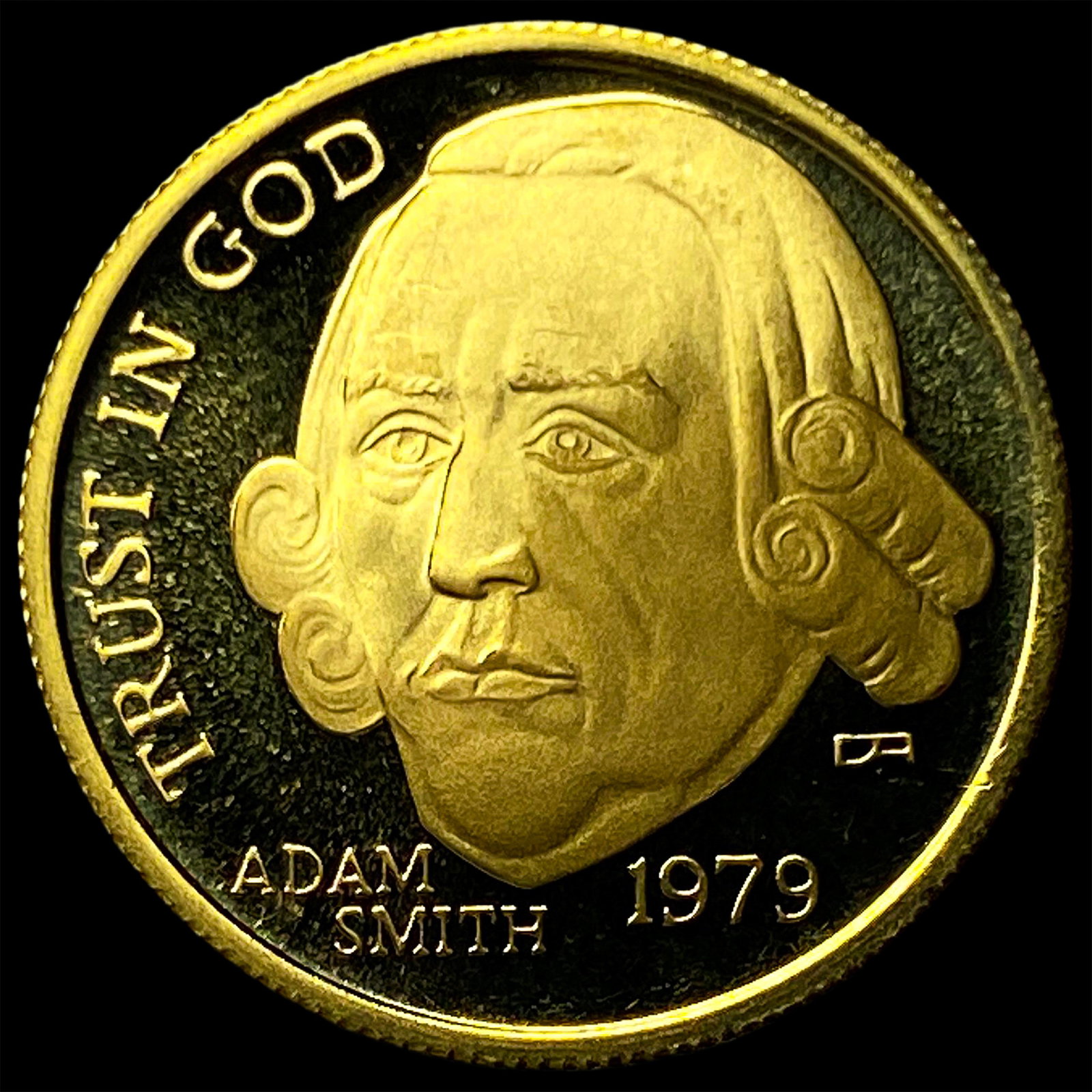 1979 Adam Smith 1/10oz Gold Medal CHOICE PROOF: 1979 Adam Smith 1/10oz Gold Medal CHOICE PROOF