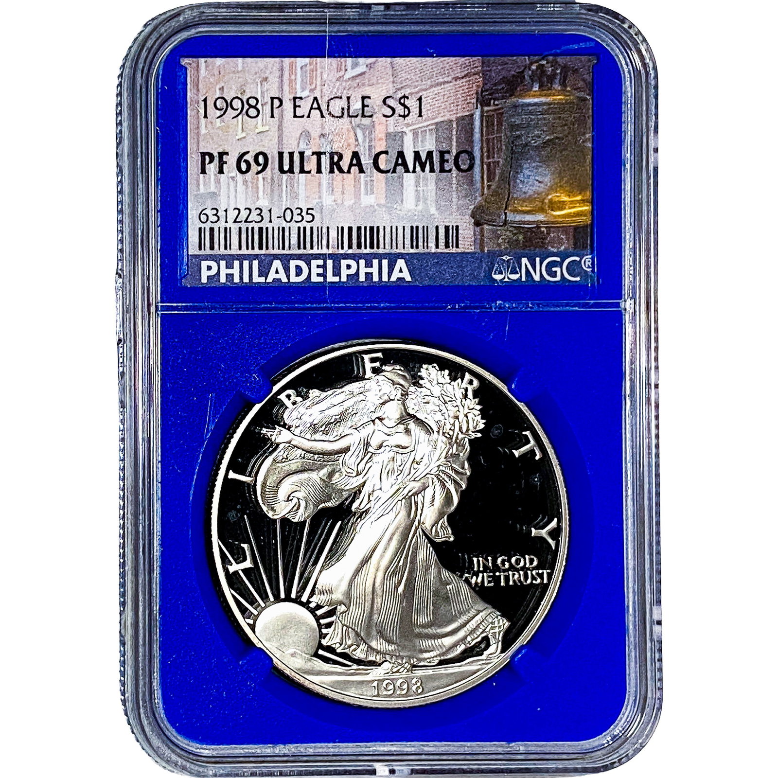 1998-P Silver Eagle NGC PF69 Ultra Cameo: 1998-P Silver Eagle NGC PF69 Ultra Cameo