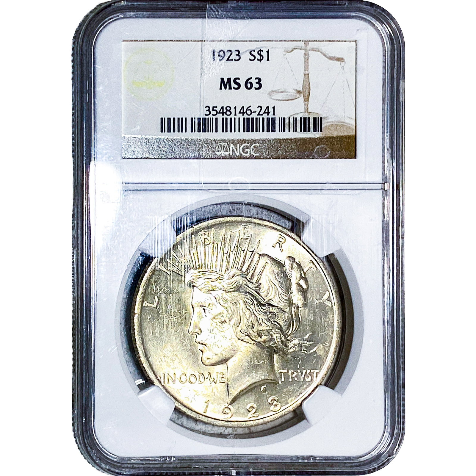1923 Silver Peace Dollar NGC MS63: 1923 Silver Peace Dollar NGC MS63