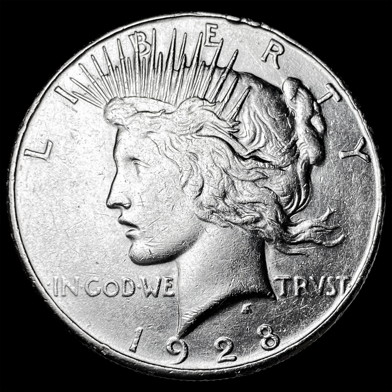 1928-S Silver Peace Dollar CHOICE AU: 1928-S Silver Peace Dollar CHOICE AU