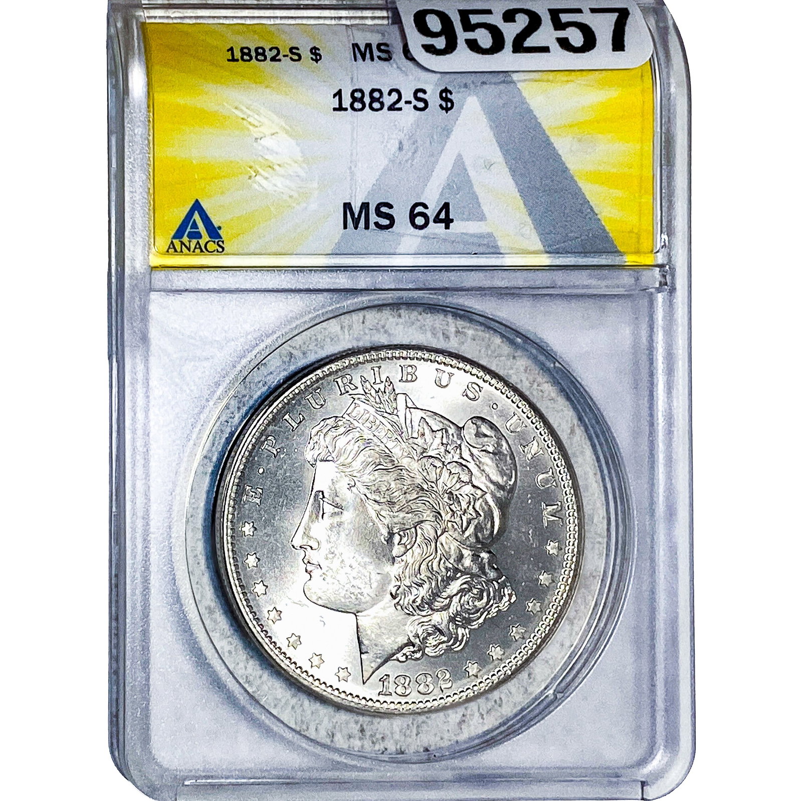 1882-S Morgan Silver Dollar ANACS MS64: 1882-S Morgan Silver Dollar ANACS MS64