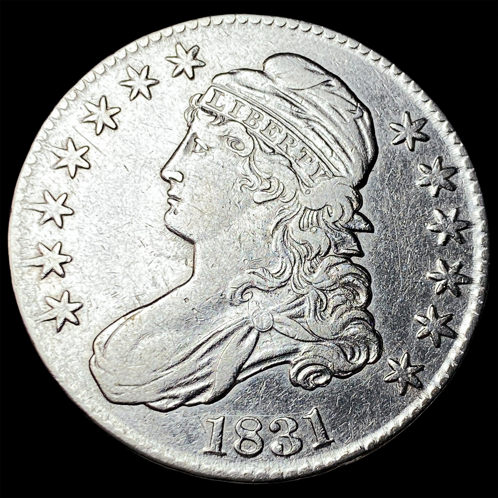 1831 Silver Capped Bust Half Dollar CHOICE AU: 1831 Silver Capped Bust Half Dollar CHOICE AU