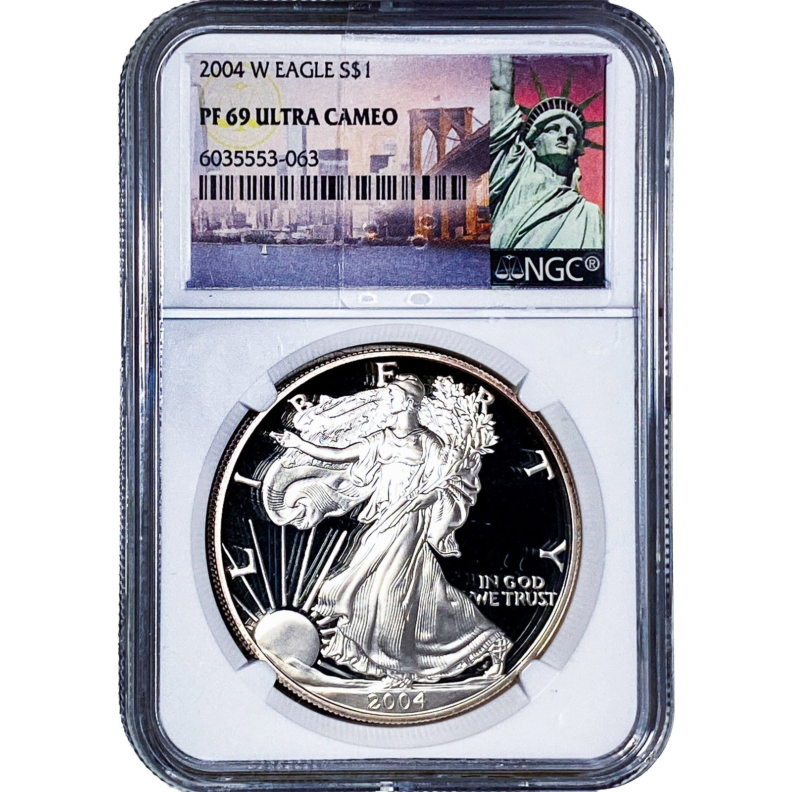 2004-W Silver Eagle NGC MPF69 Ultra Cameo: 2004-W Silver Eagle NGC MPF69 Ultra Cameo