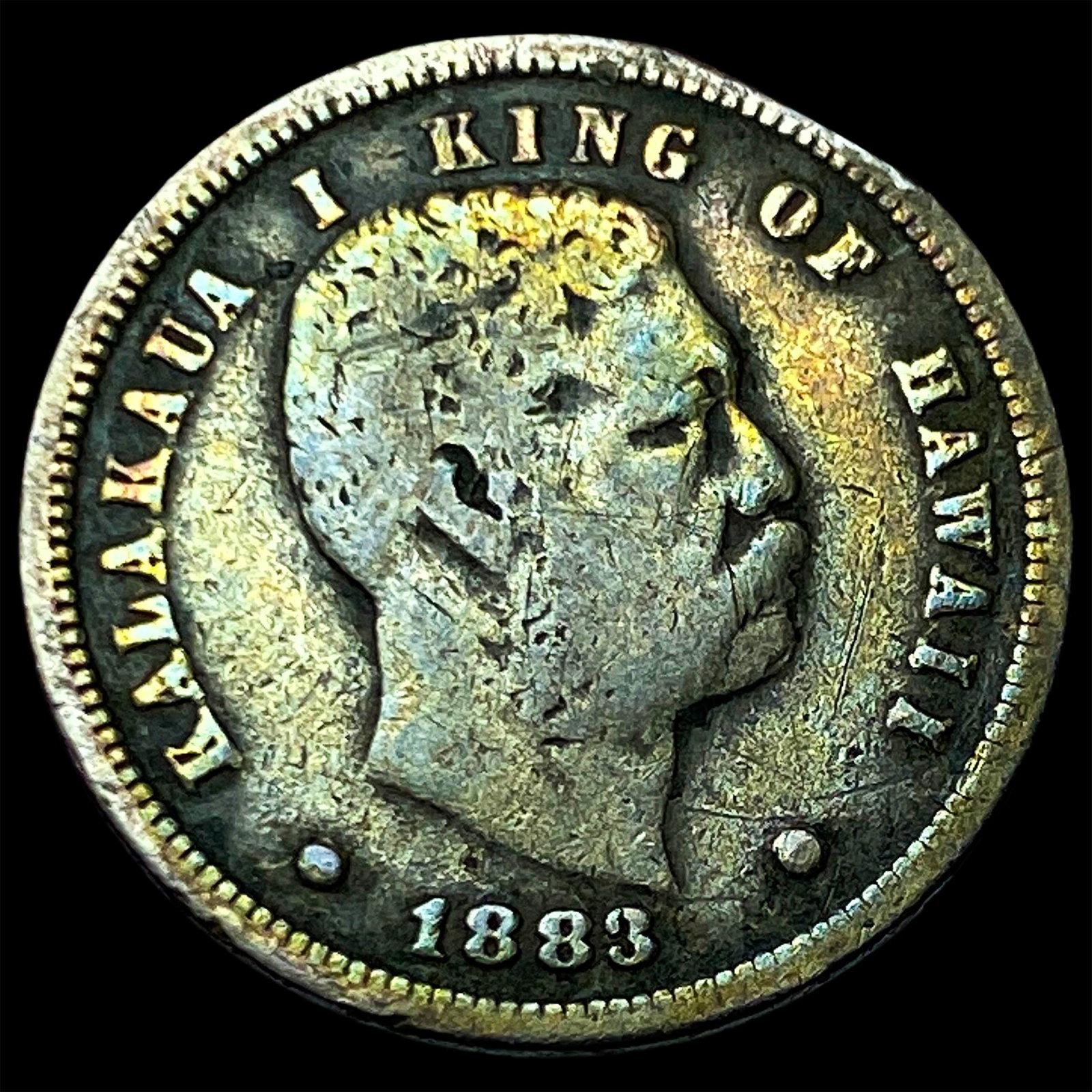 1883 Hawaii Silver 10 Cents LIGHTLY CIRCULATED: 1883 Hawaii Silver 10 Cents LIGHTLY CIRCULATED