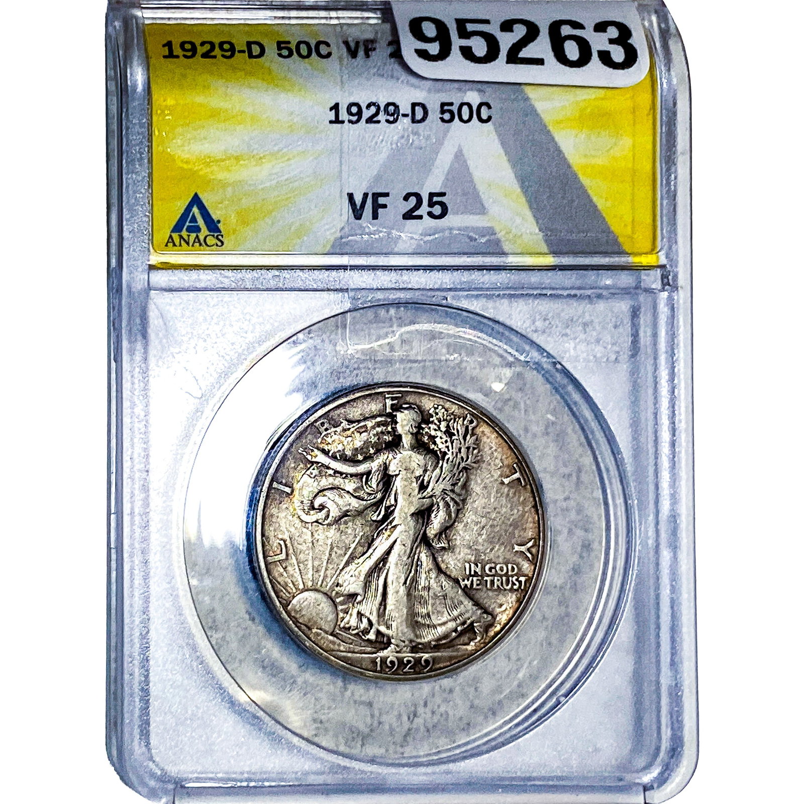 1929-D Walking Liberty Half Dollar ANACS CF25: 1929-D Walking Liberty Half Dollar ANACS CF25